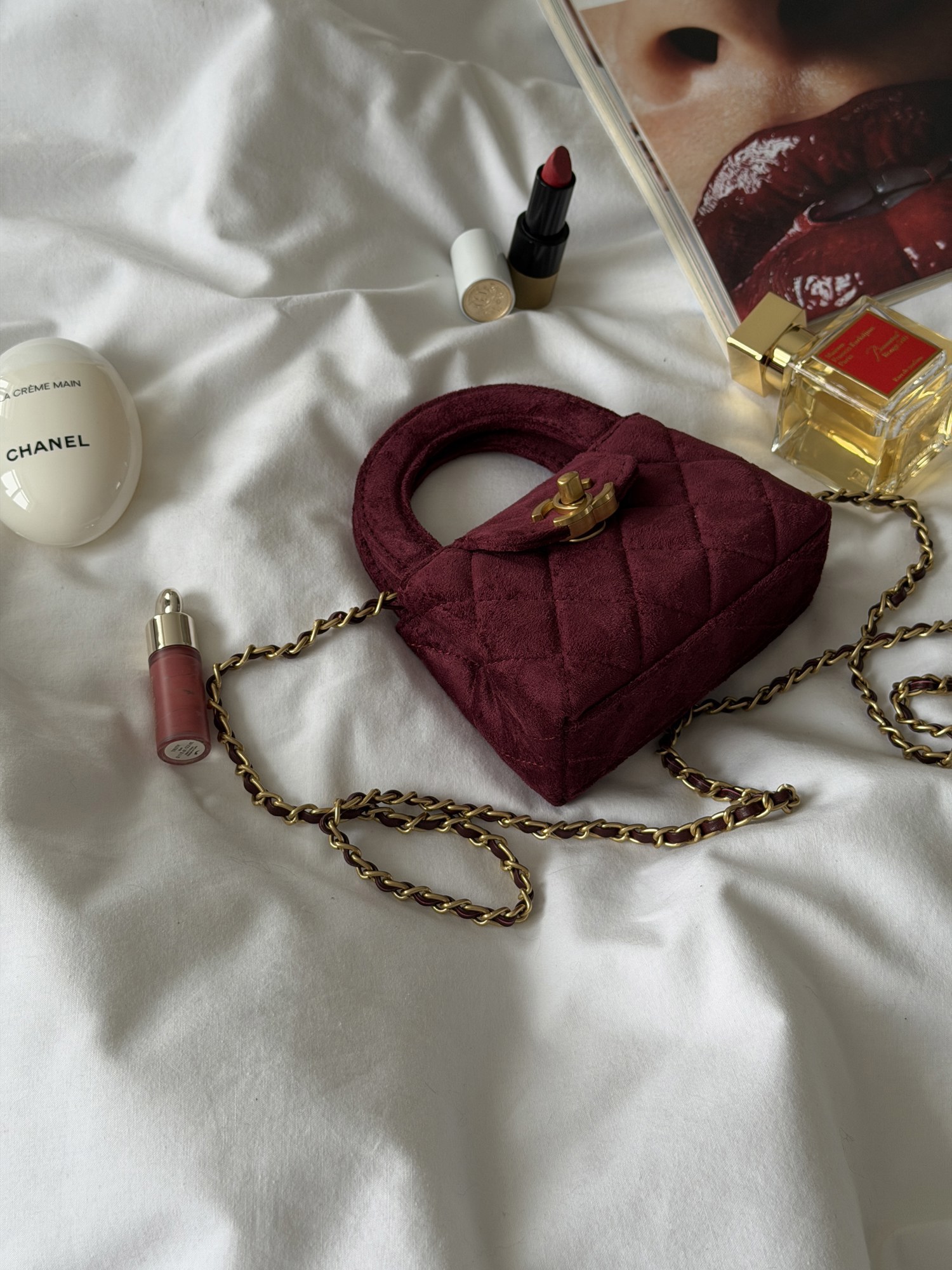 Chanel Kelly Micro Burgundy/Gold - 11