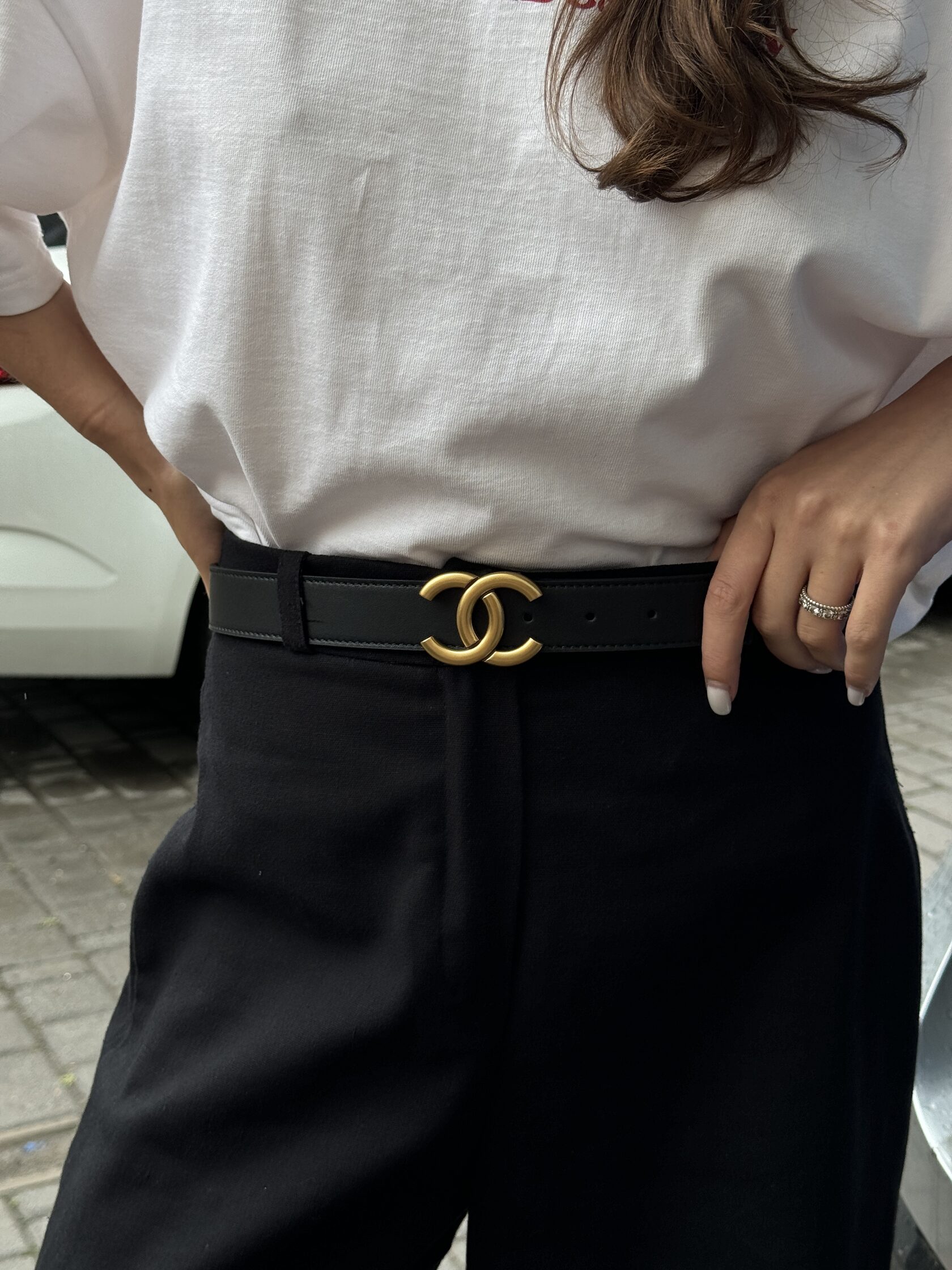 Chanel Leather Belt Black/Gold - 4