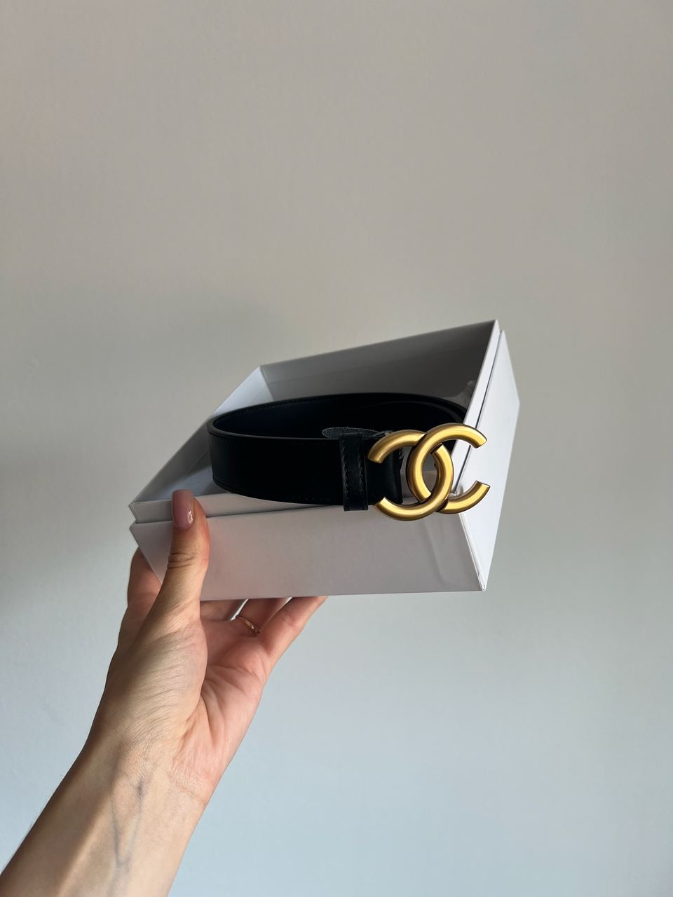 Chanel Leather Belt Black/Gold - 7