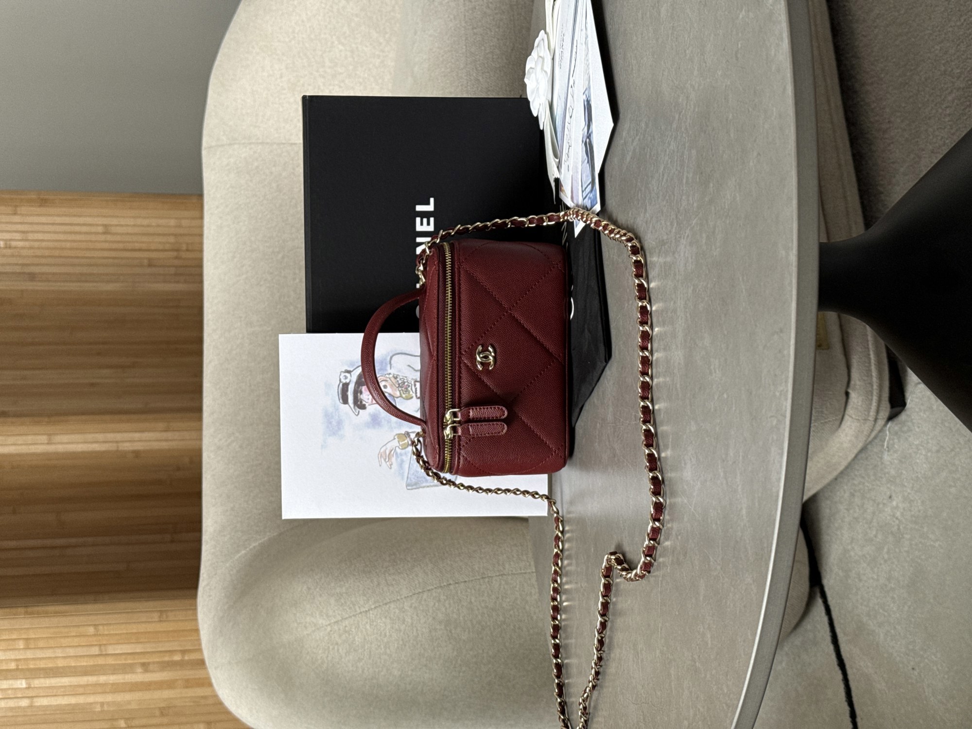 Chanel Long Vanity With Chain Burgundy - 10