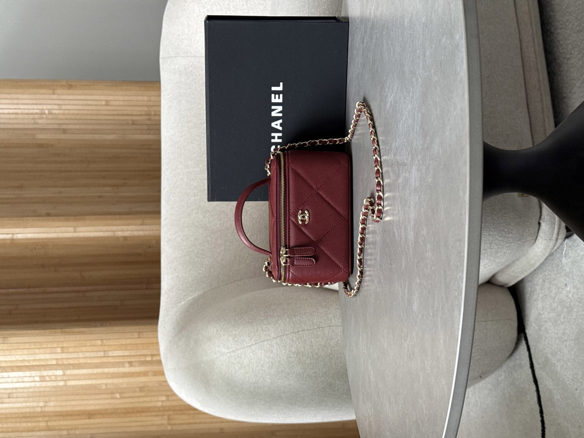 Chanel Long Vanity With Chain Burgundy - 12
