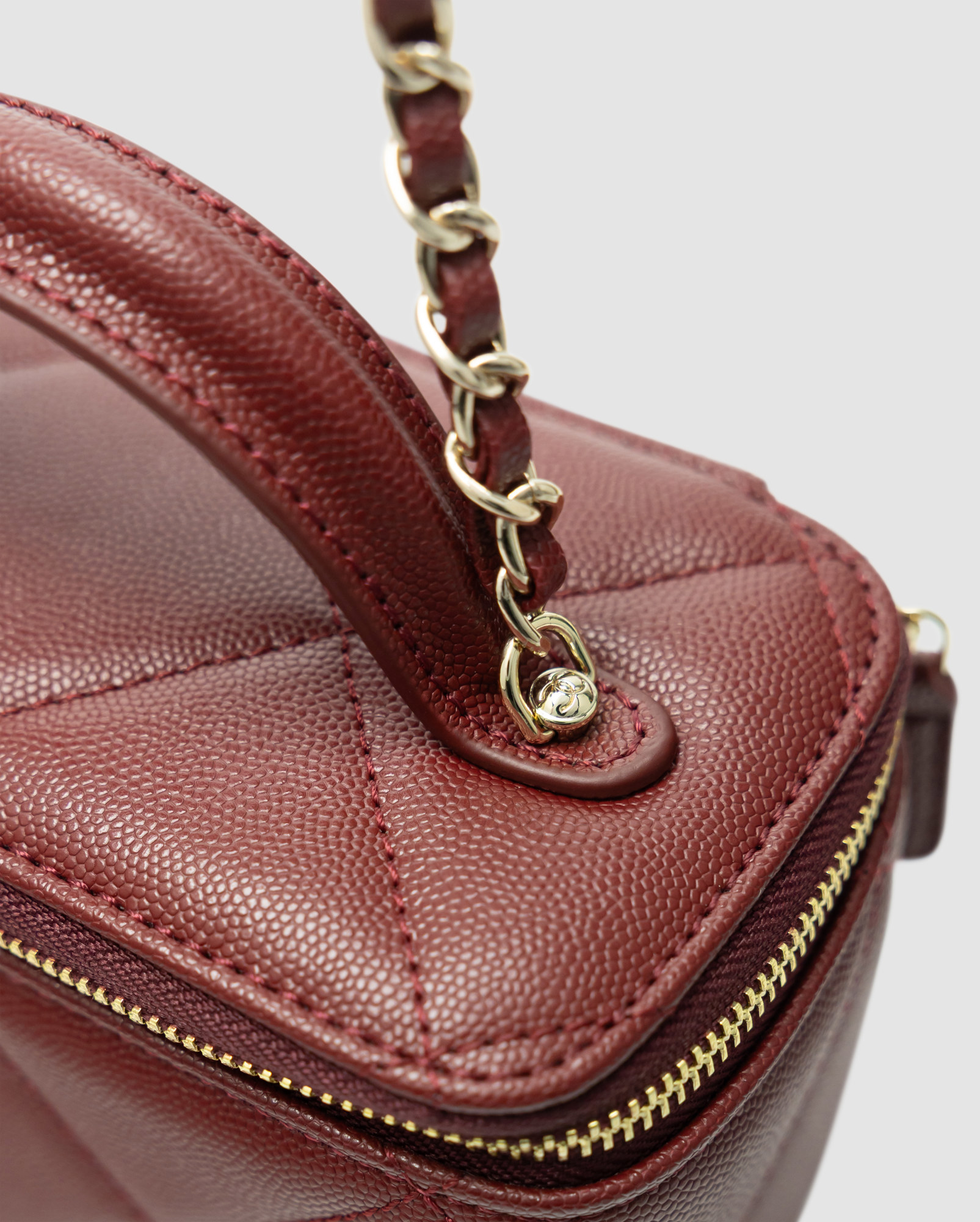Chanel Long Vanity With Chain Burgundy - 6