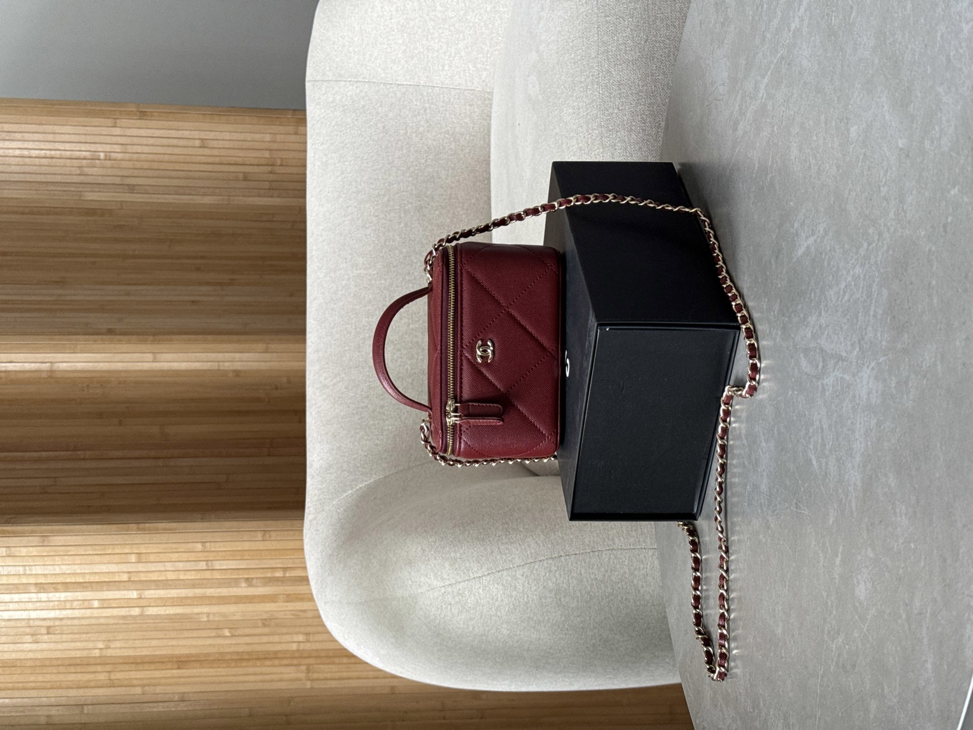 Chanel Long Vanity With Chain Burgundy - 14