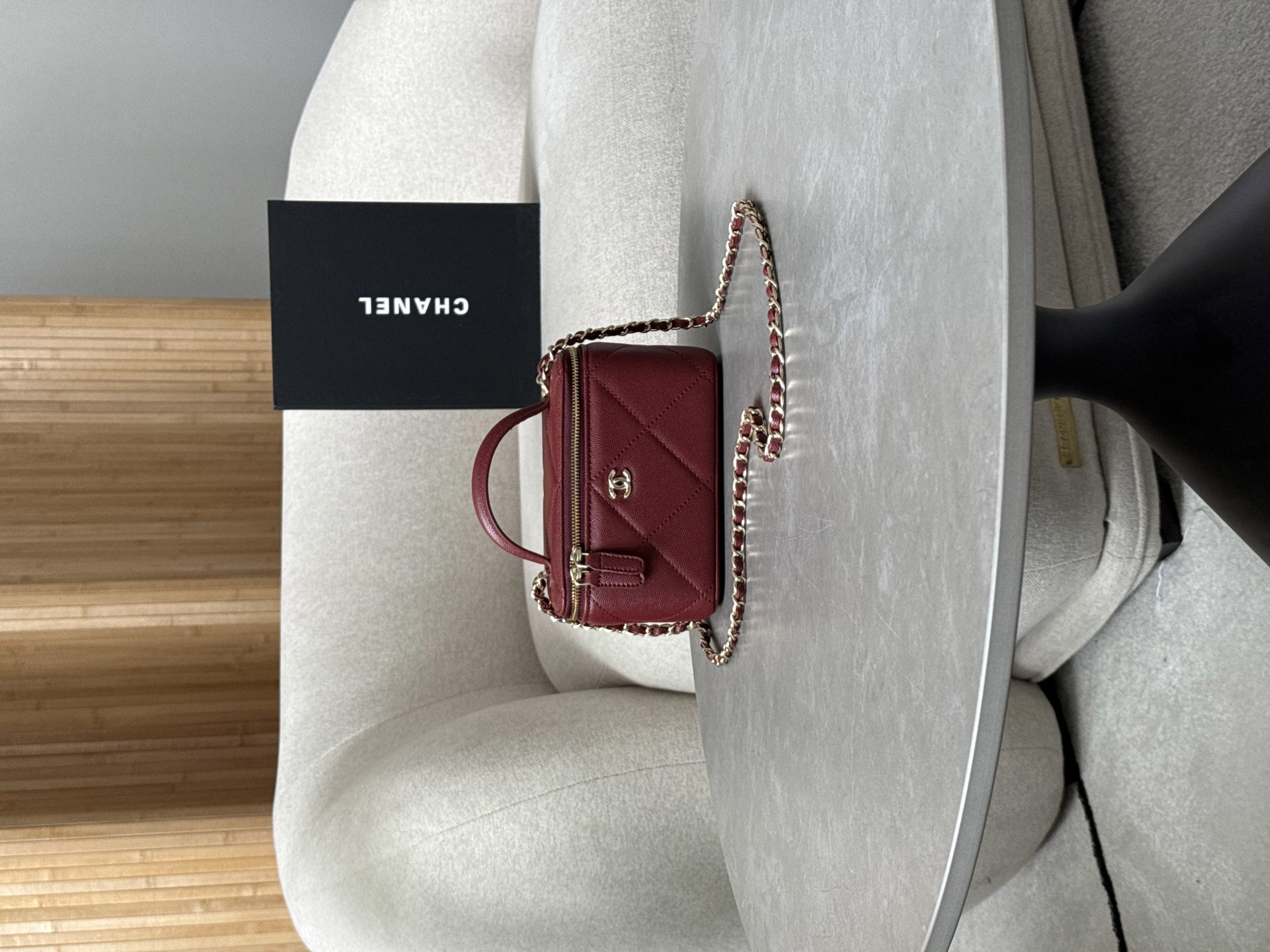 Chanel Long Vanity With Chain Burgundy - 13