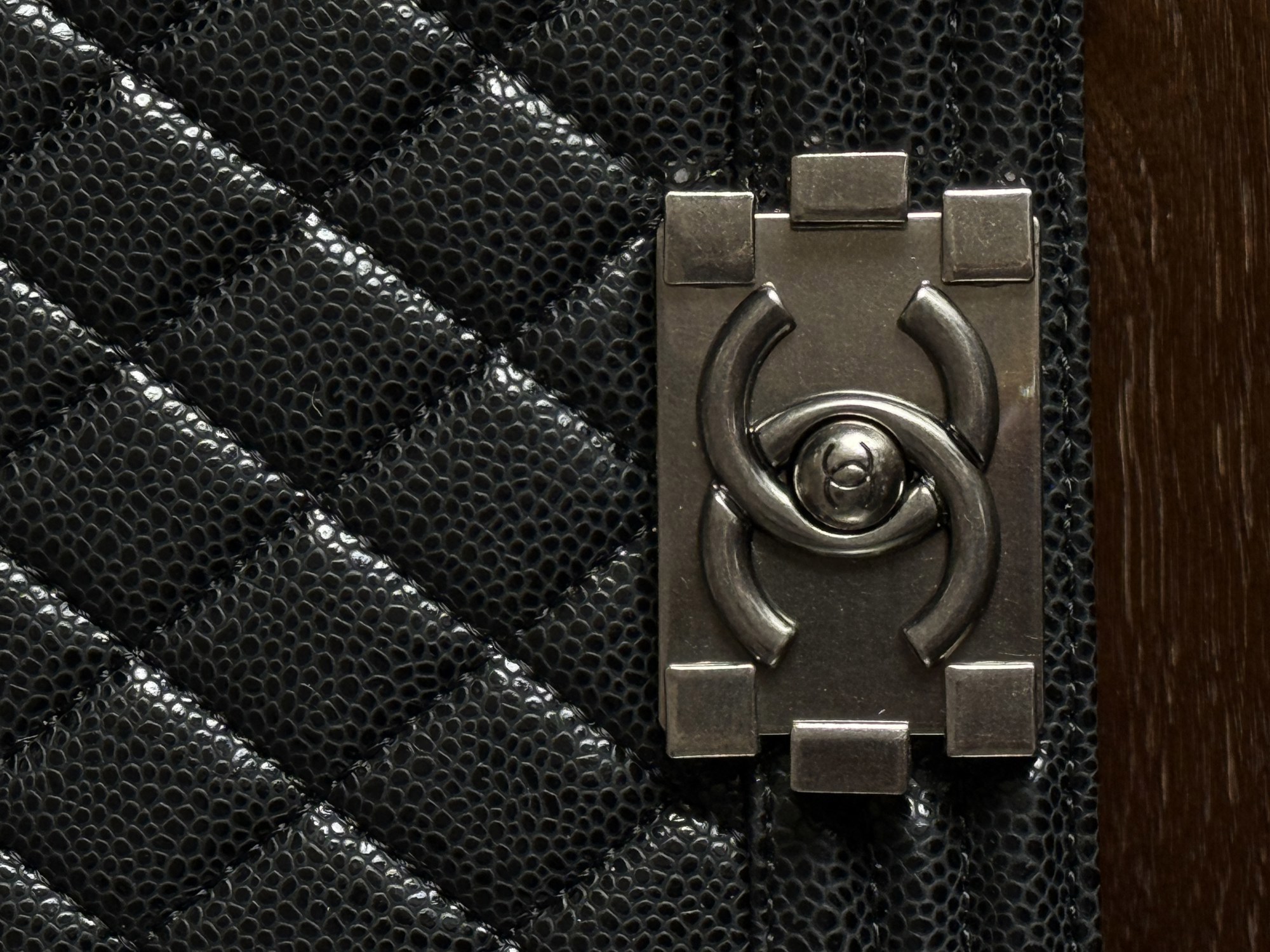 Chanel Medium Boy Black/Silver Caviar RHW Коробка магніт - 3