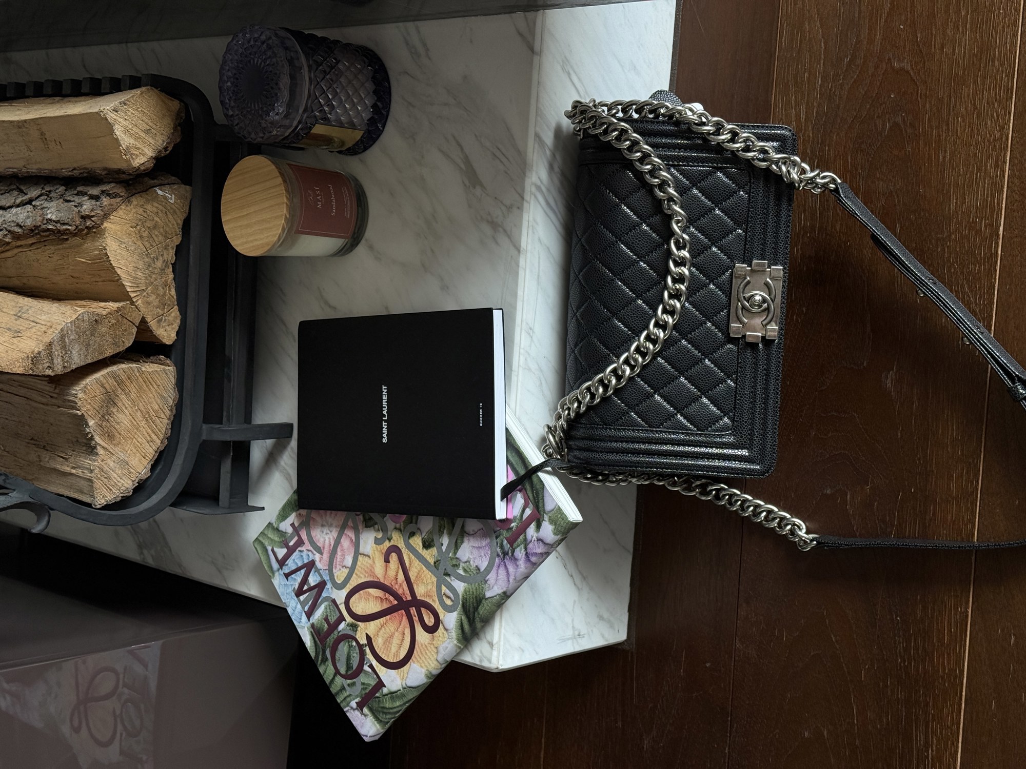 Chanel Medium Boy Black/Silver Caviar RHW Коробка магніт - 9