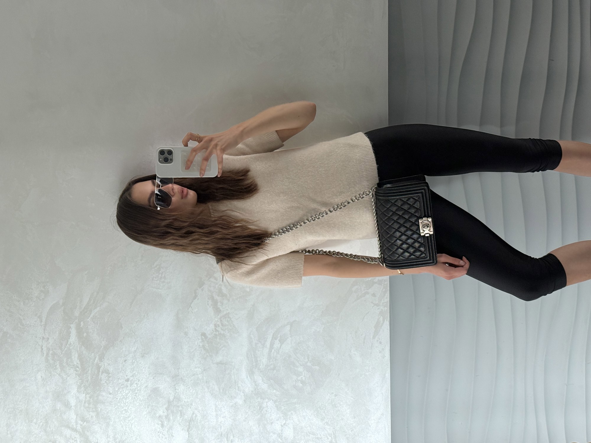 Chanel Medium Boy Black/Silver Caviar RHW Коробка магніт - 13