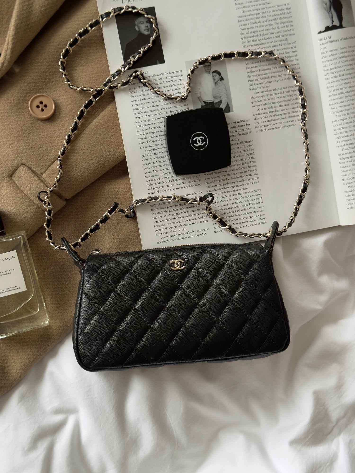 Chanel Mini Boston Chain Shoulder Bag Black/Gold - 7
