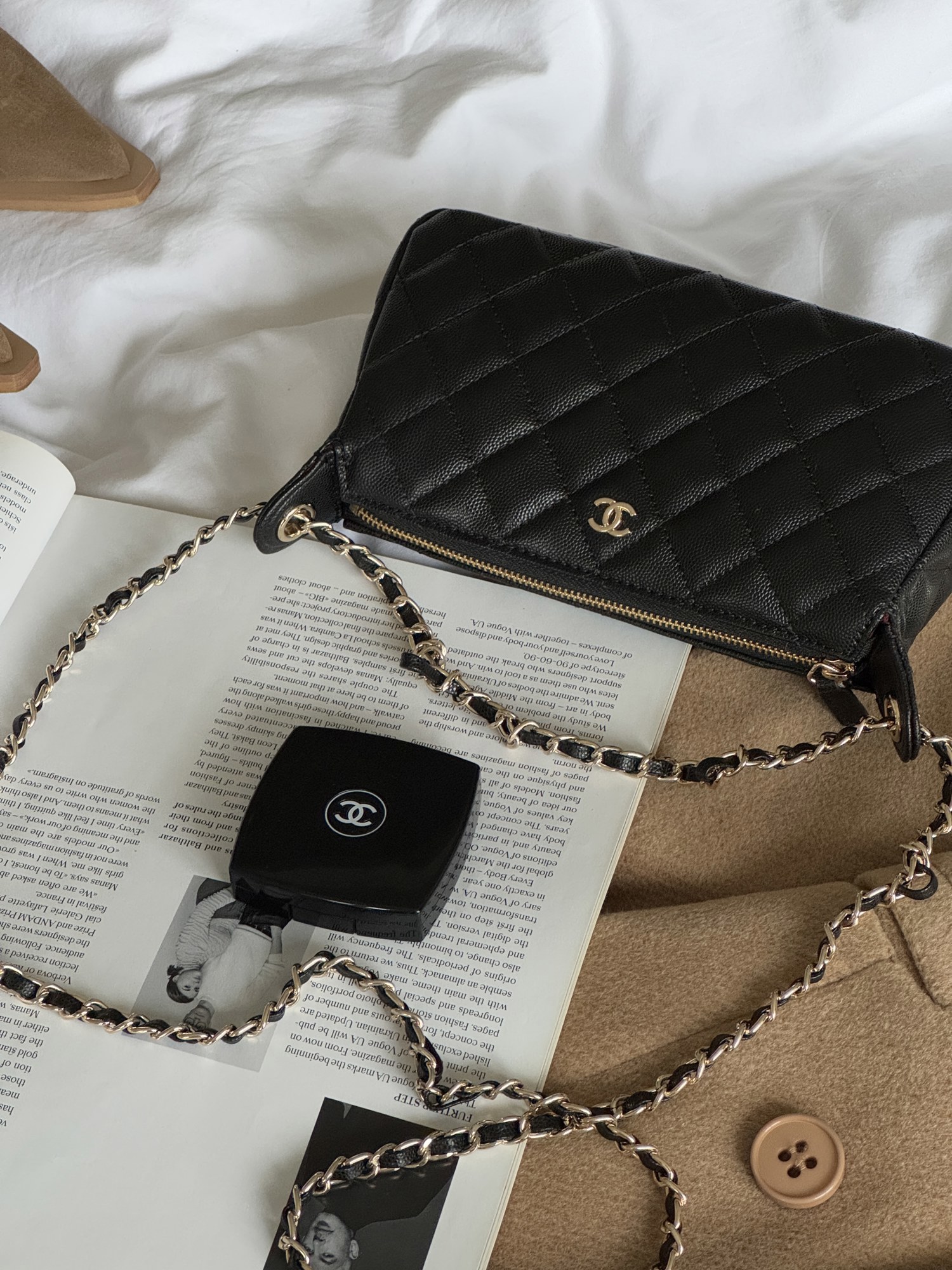 Chanel Mini Boston Chain Shoulder Bag Black/Gold - 12