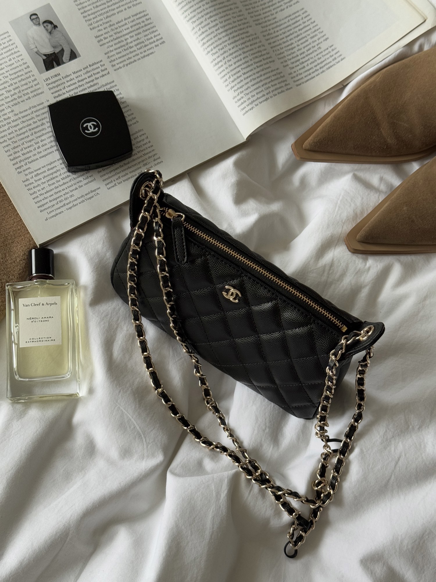 Chanel Mini Boston Chain Shoulder Bag Black/Gold - 2