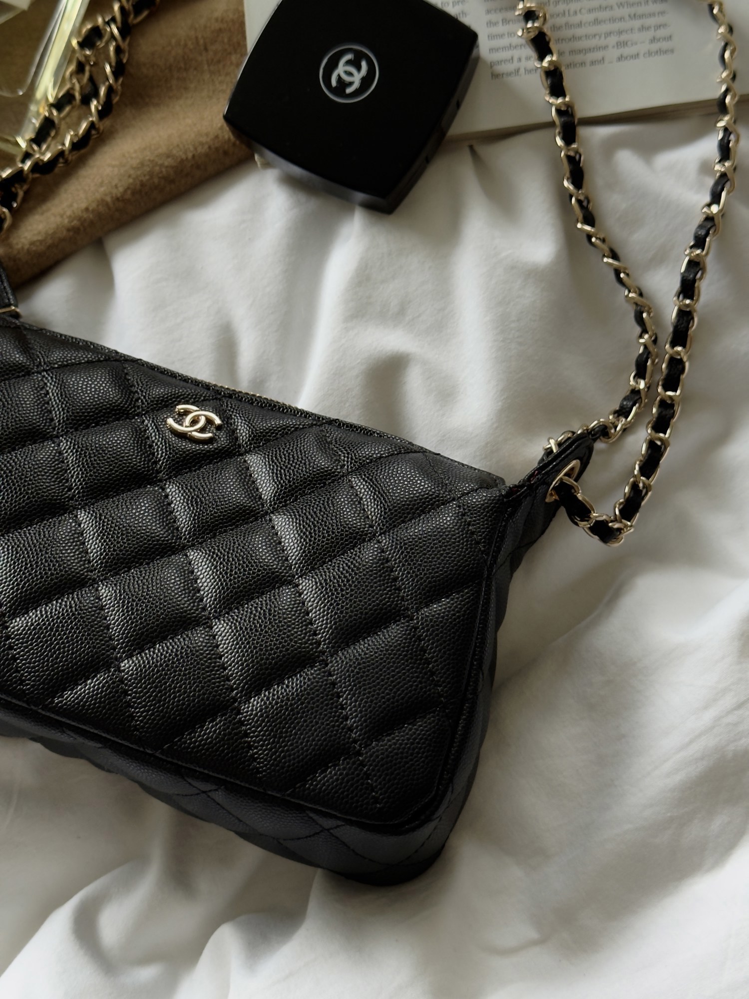 Chanel Mini Boston Chain Shoulder Bag Black/Gold - 3