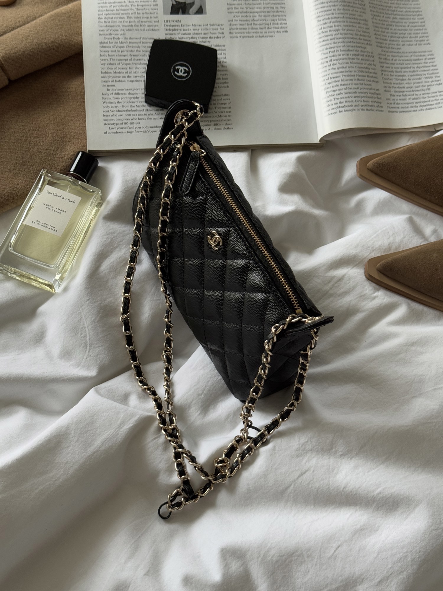 Chanel Mini Boston Chain Shoulder Bag Black/Gold - 14