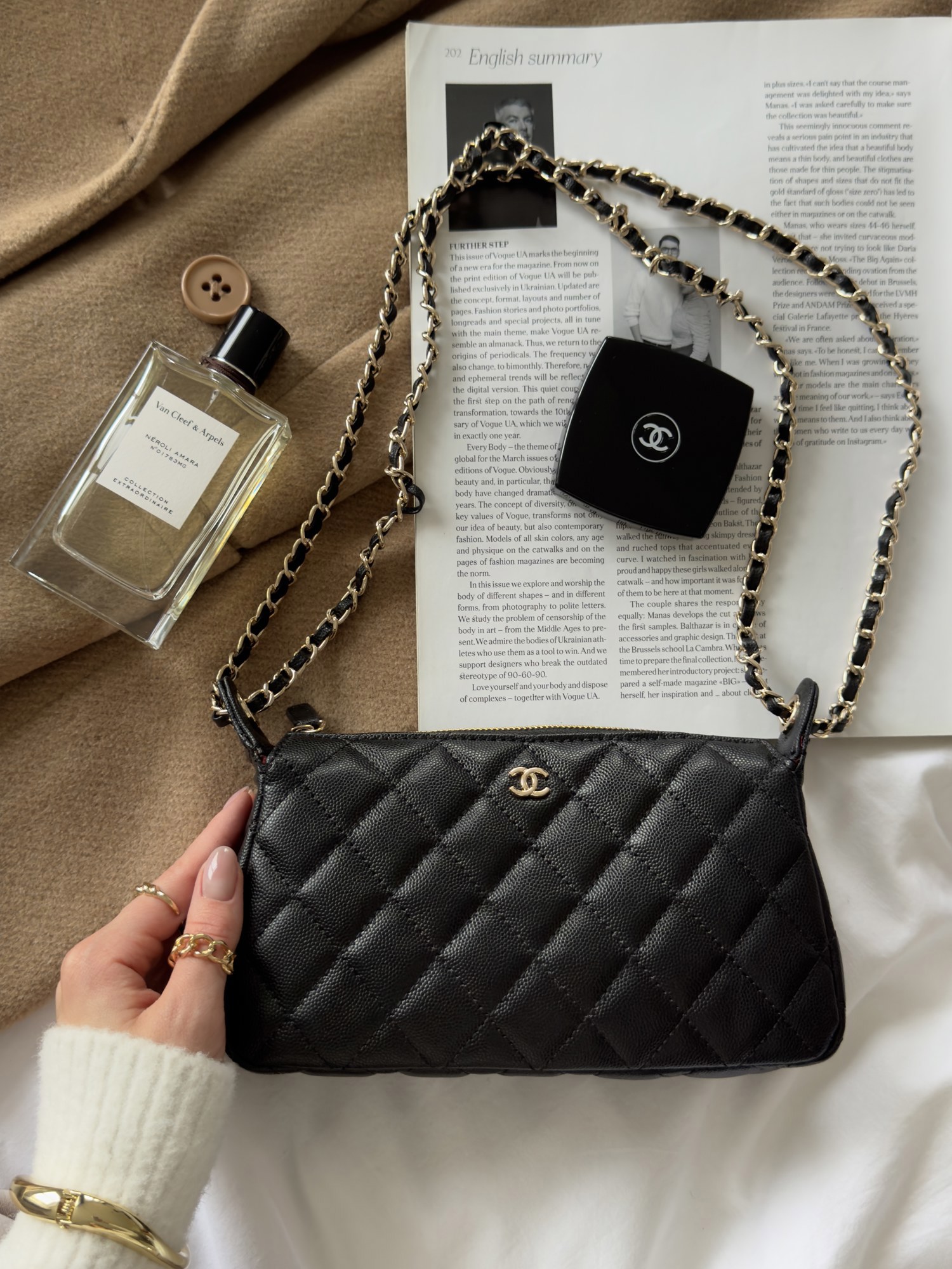 Chanel Mini Boston Chain Shoulder Bag Black/Gold - 8
