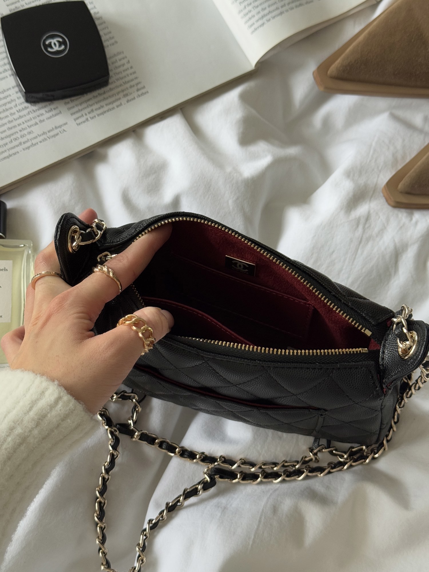 Chanel Mini Boston Chain Shoulder Bag Black/Gold - 11