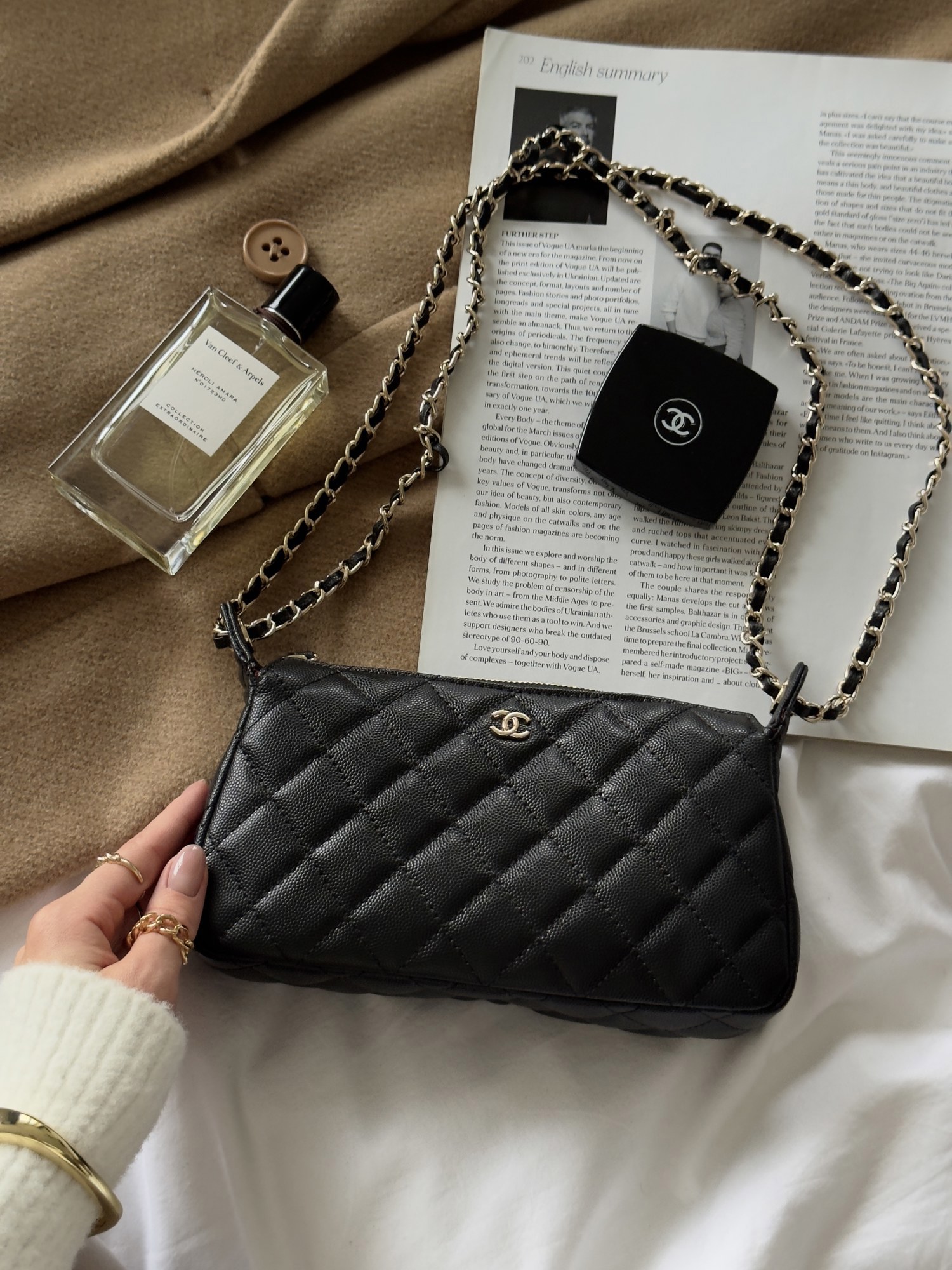 Chanel Mini Boston Chain Shoulder Bag Black/Gold - 5