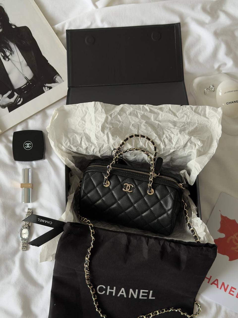 Chanel Mini Boston Chain Shoulder bag Black/Gold - 2