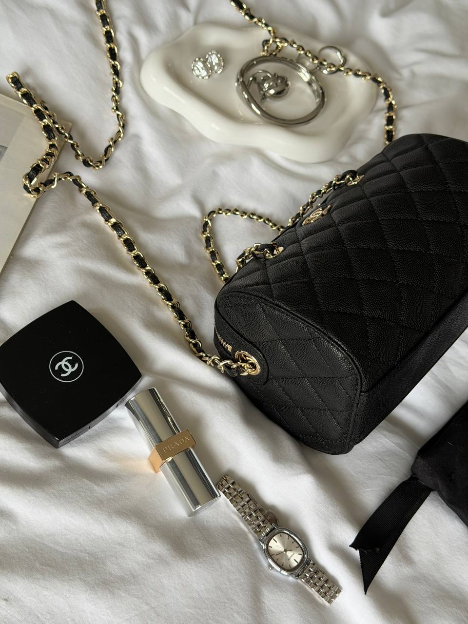 Chanel Mini Boston Chain Shoulder bag Black/Gold - 8