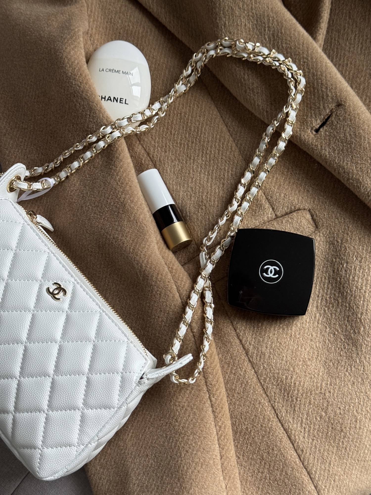 Chanel Mini Boston Chain Shoulder Bag White/Gold - 15