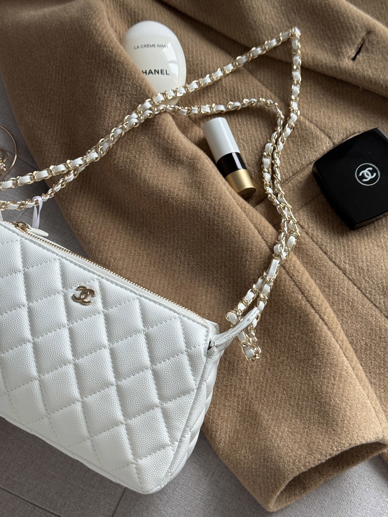 Chanel Mini Boston Chain Shoulder Bag White/Gold - 4