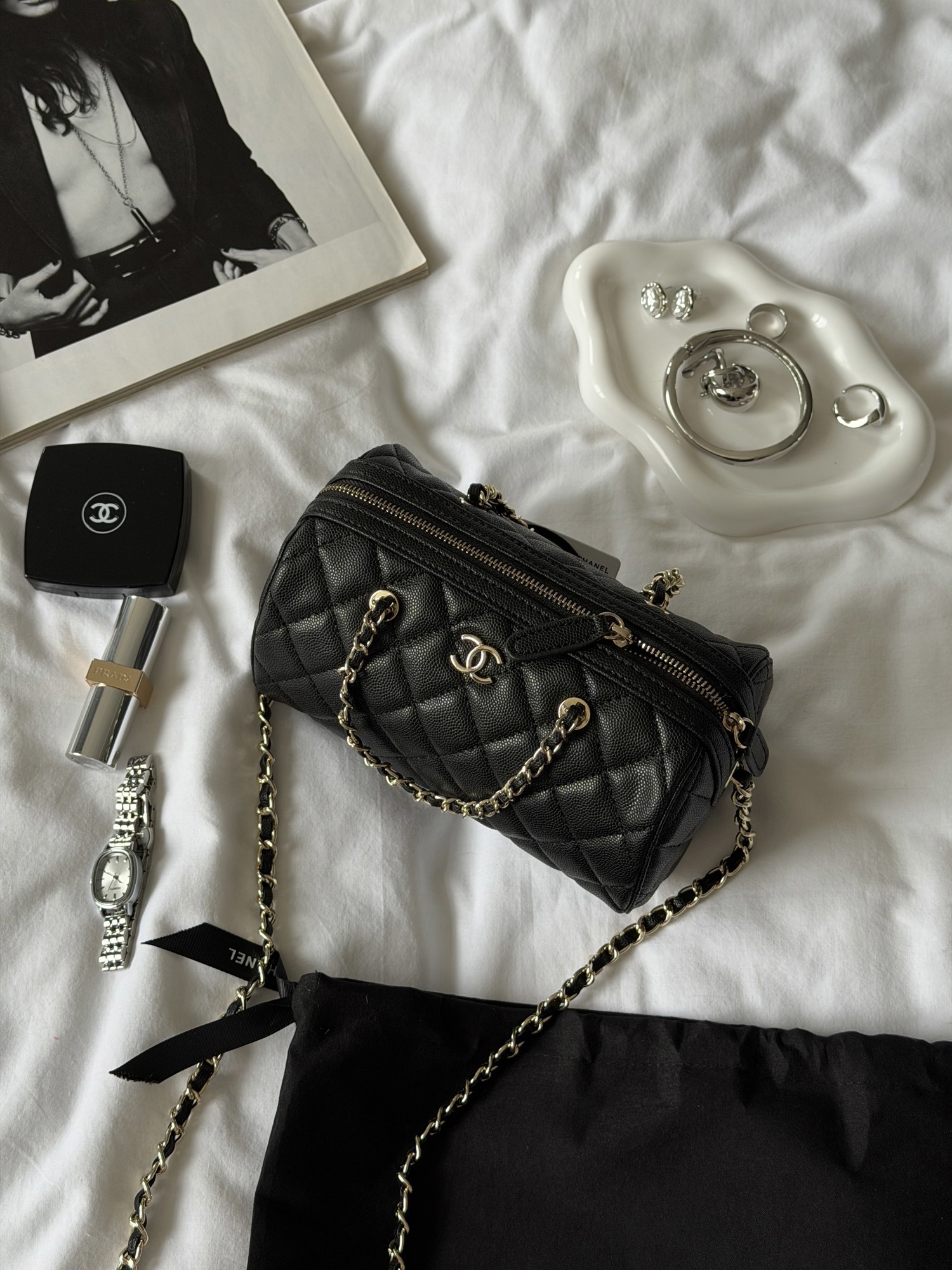 Chanel Mini Classic Bowling Bag Black - 6