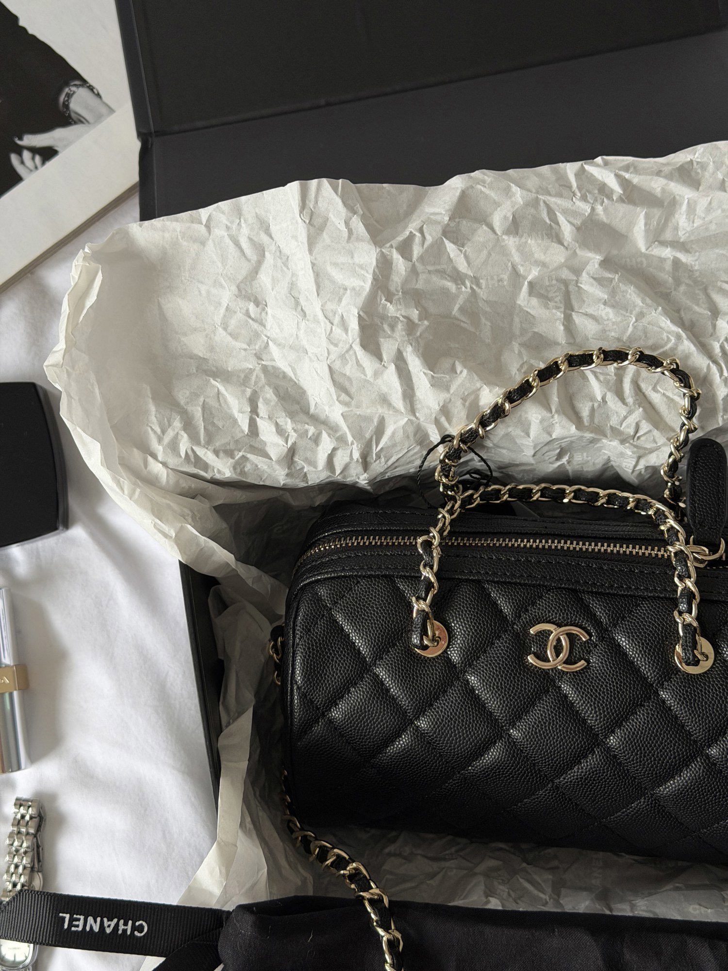 Chanel Mini Classic Bowling Bag Black - 8