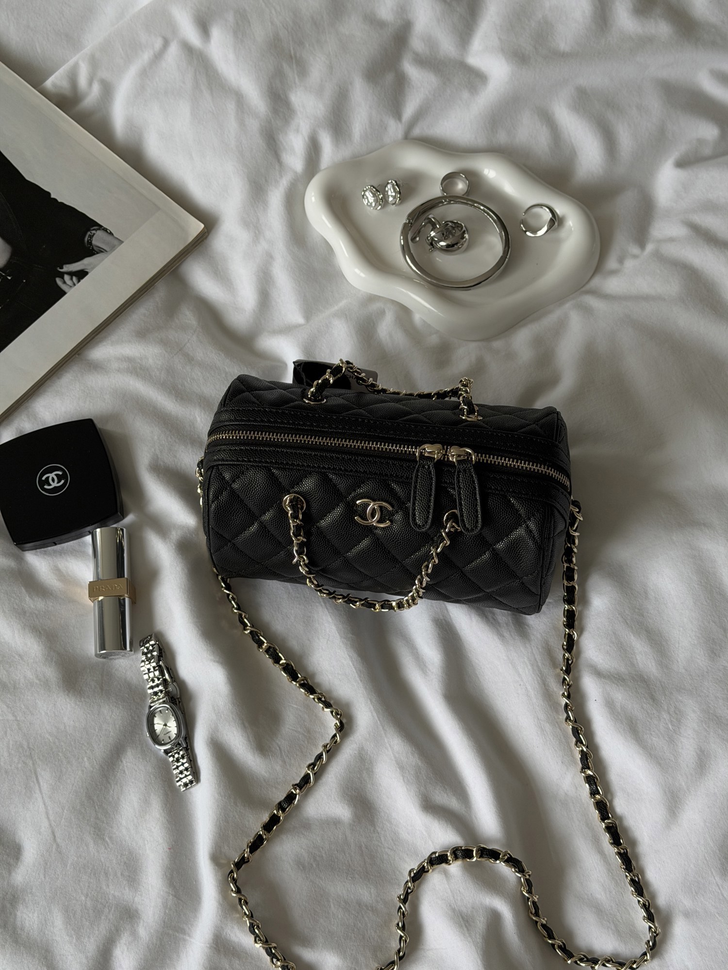 Chanel Mini Classic Bowling Bag Black - 10