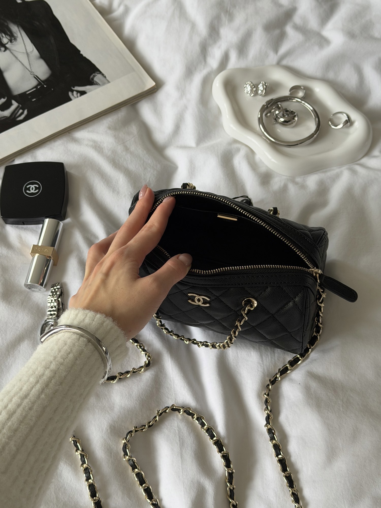 Chanel Mini Classic Bowling Bag Black - 13