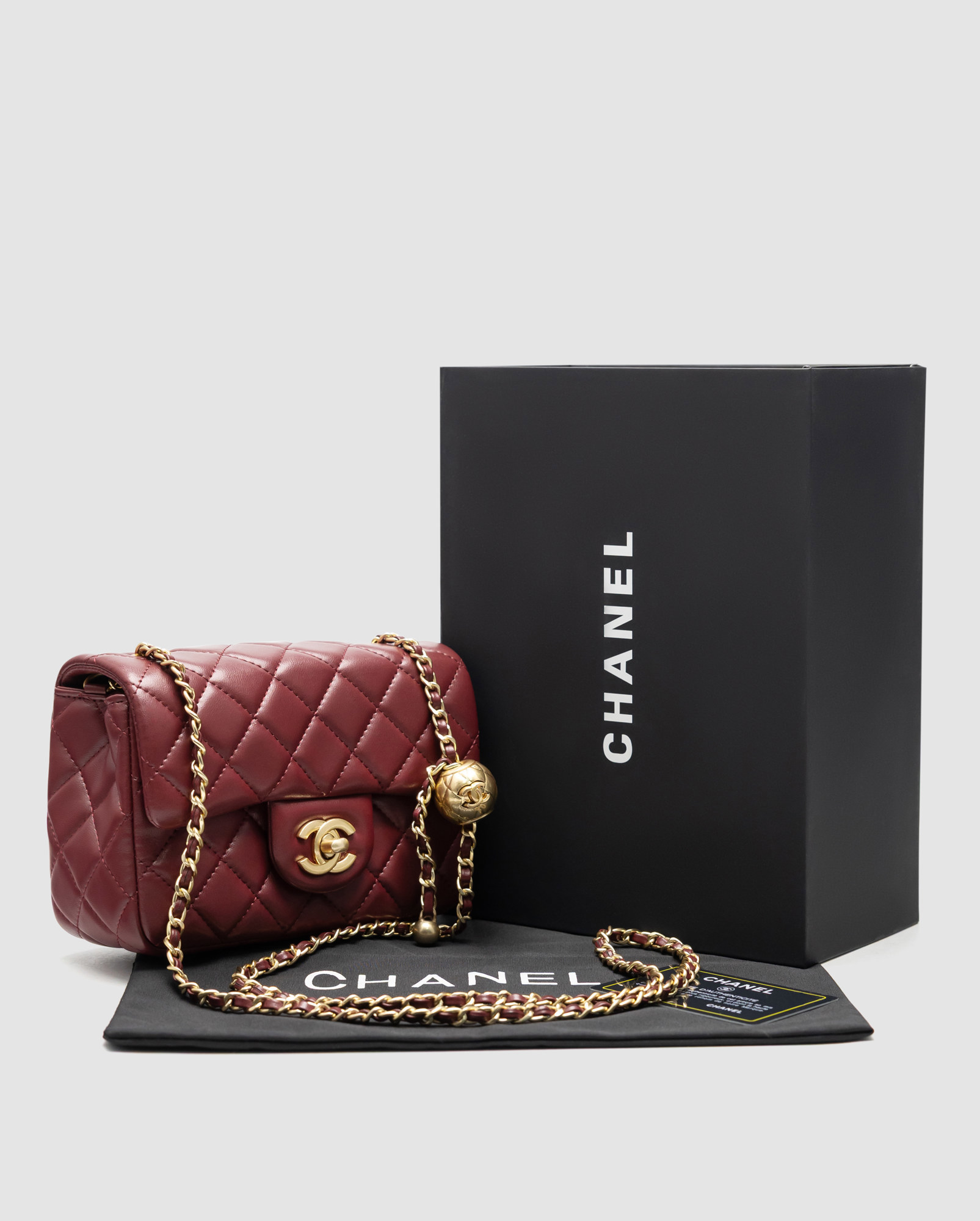 Chanel Mini Classic Single Flap in Burgundy/Gold - 7