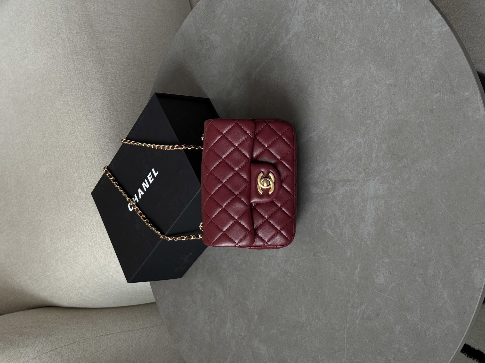 Chanel Mini Classic Single Flap in Burgundy/Gold - 10