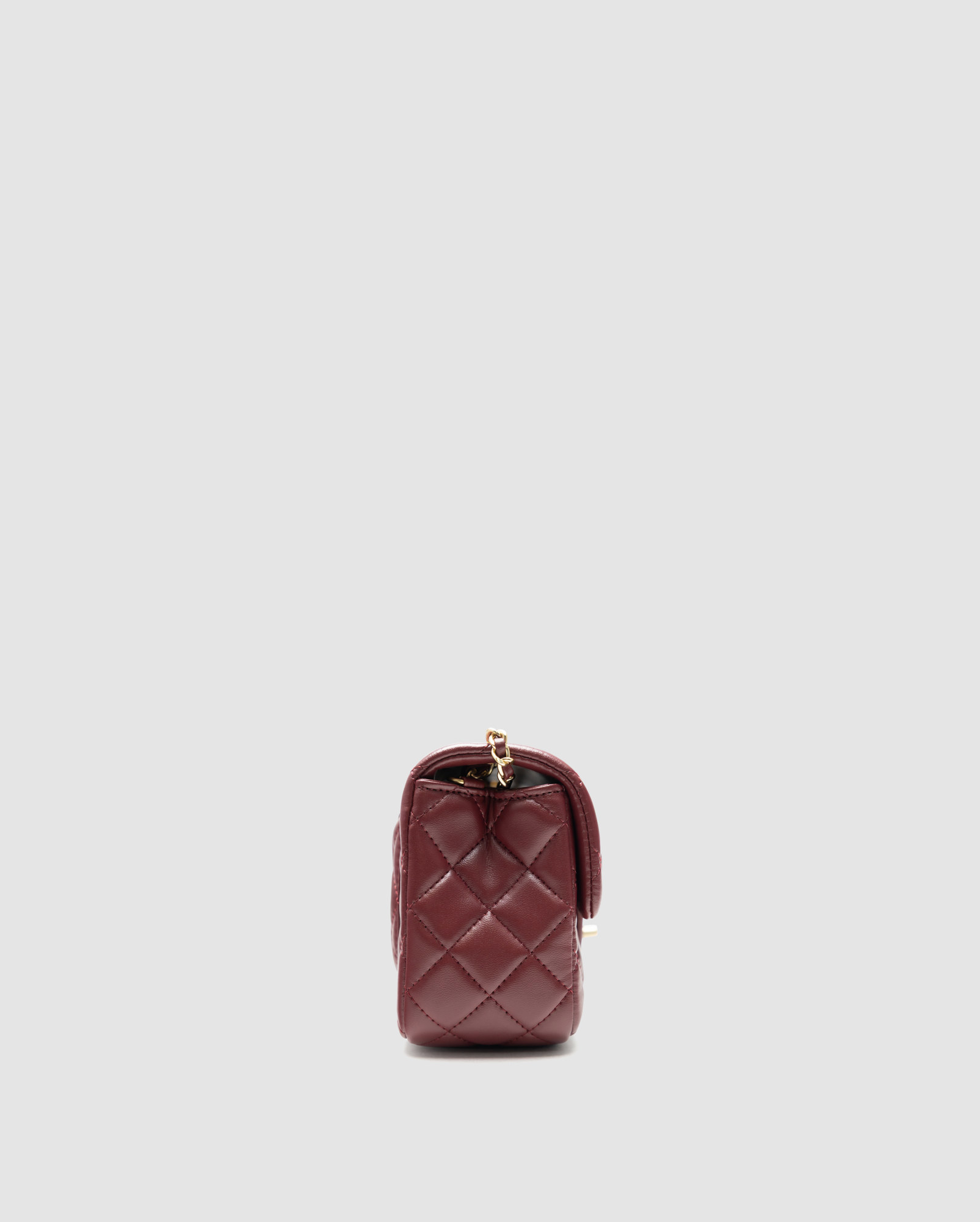 Chanel Mini Classic Single Flap in Burgundy/Gold - 4
