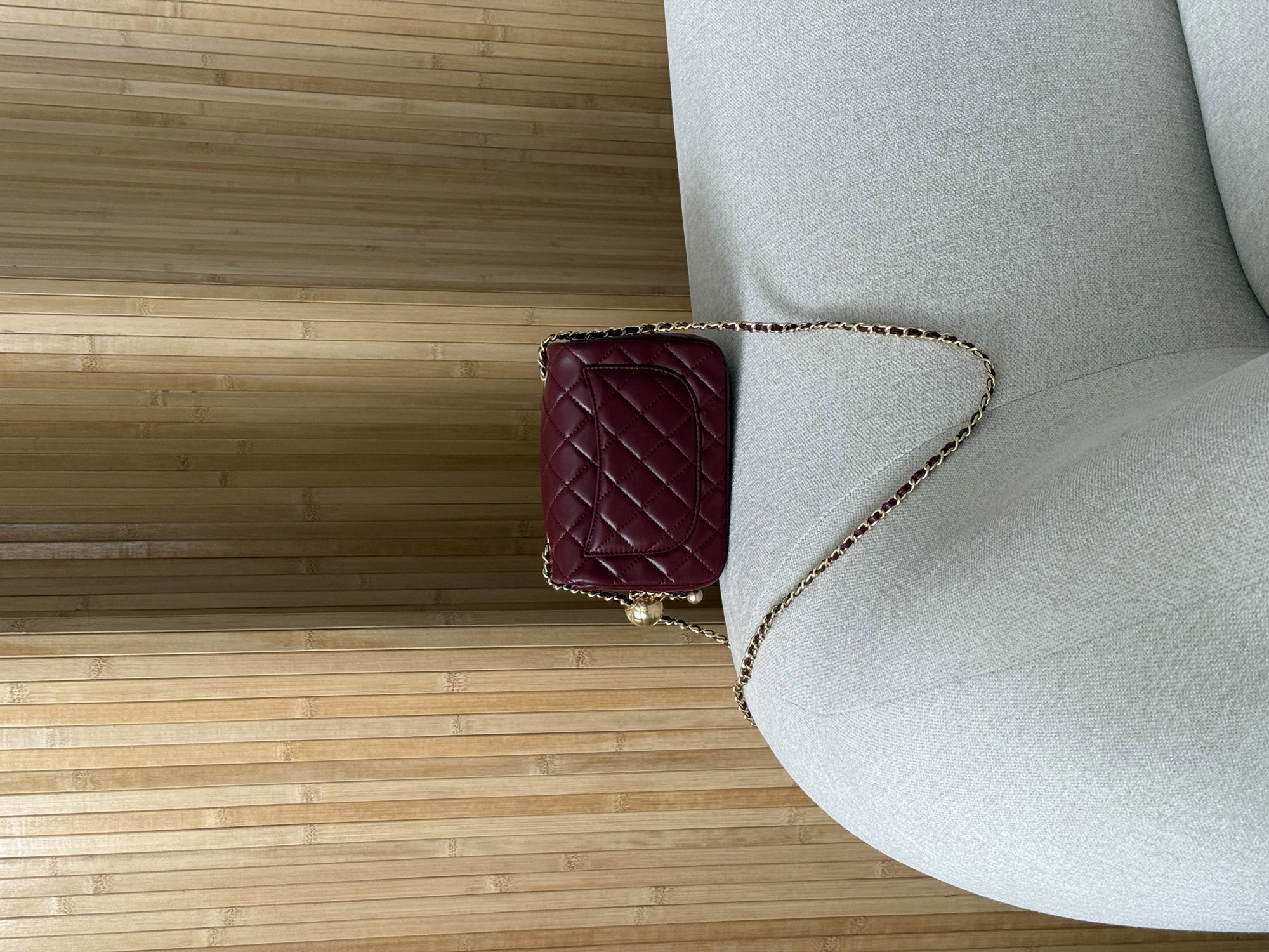 Chanel Mini Classic Single Flap in Burgundy/Gold - 15