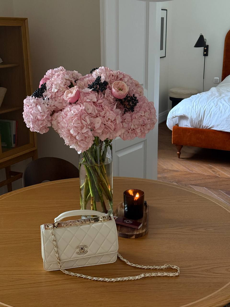 Chanel Mini Flap Bag with Top Handle Lambskin Milk/Gold - 2