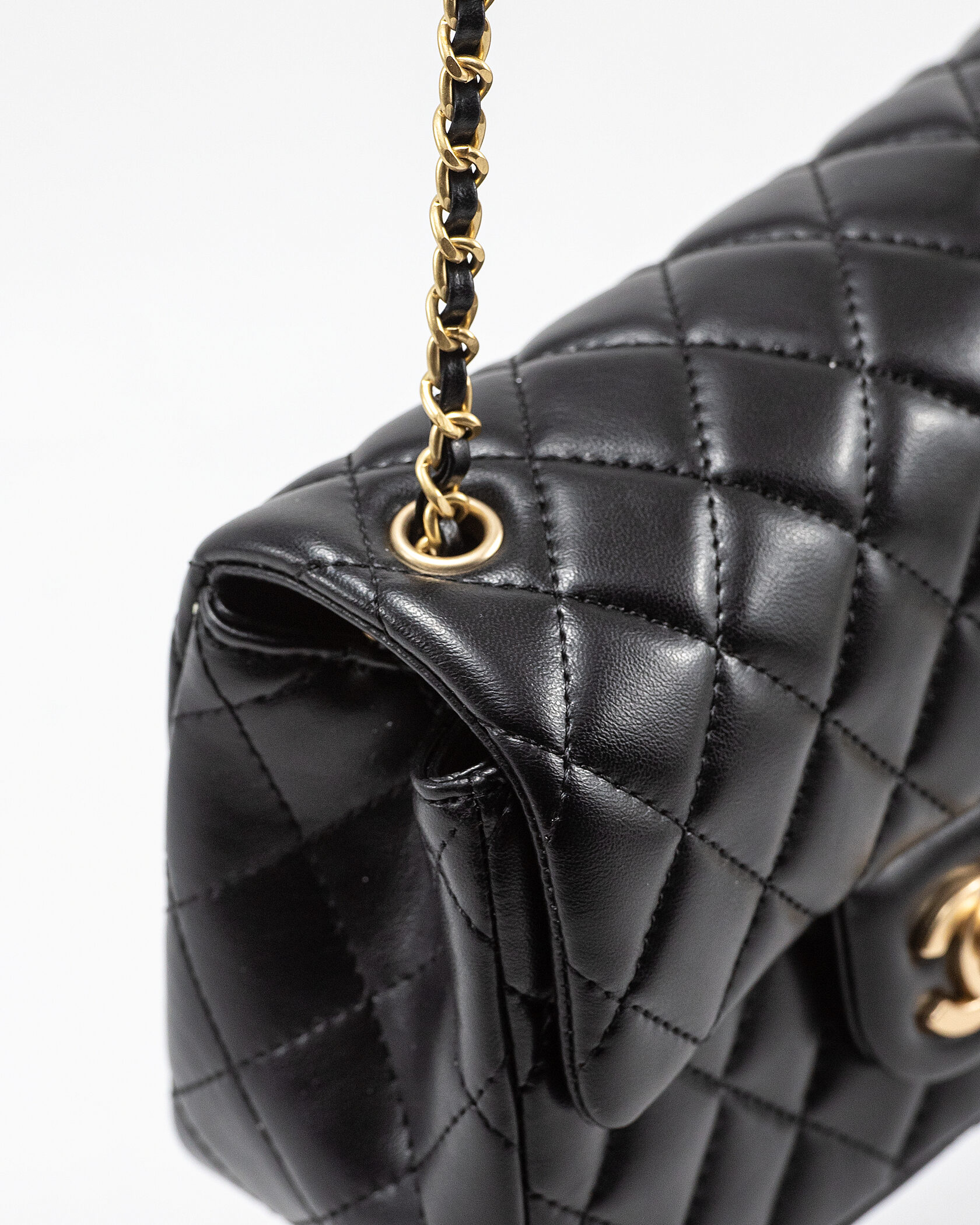 Chanel Rectangular Mini Classic Flap Bag in Black Lambskin with Gold Hardware - 7