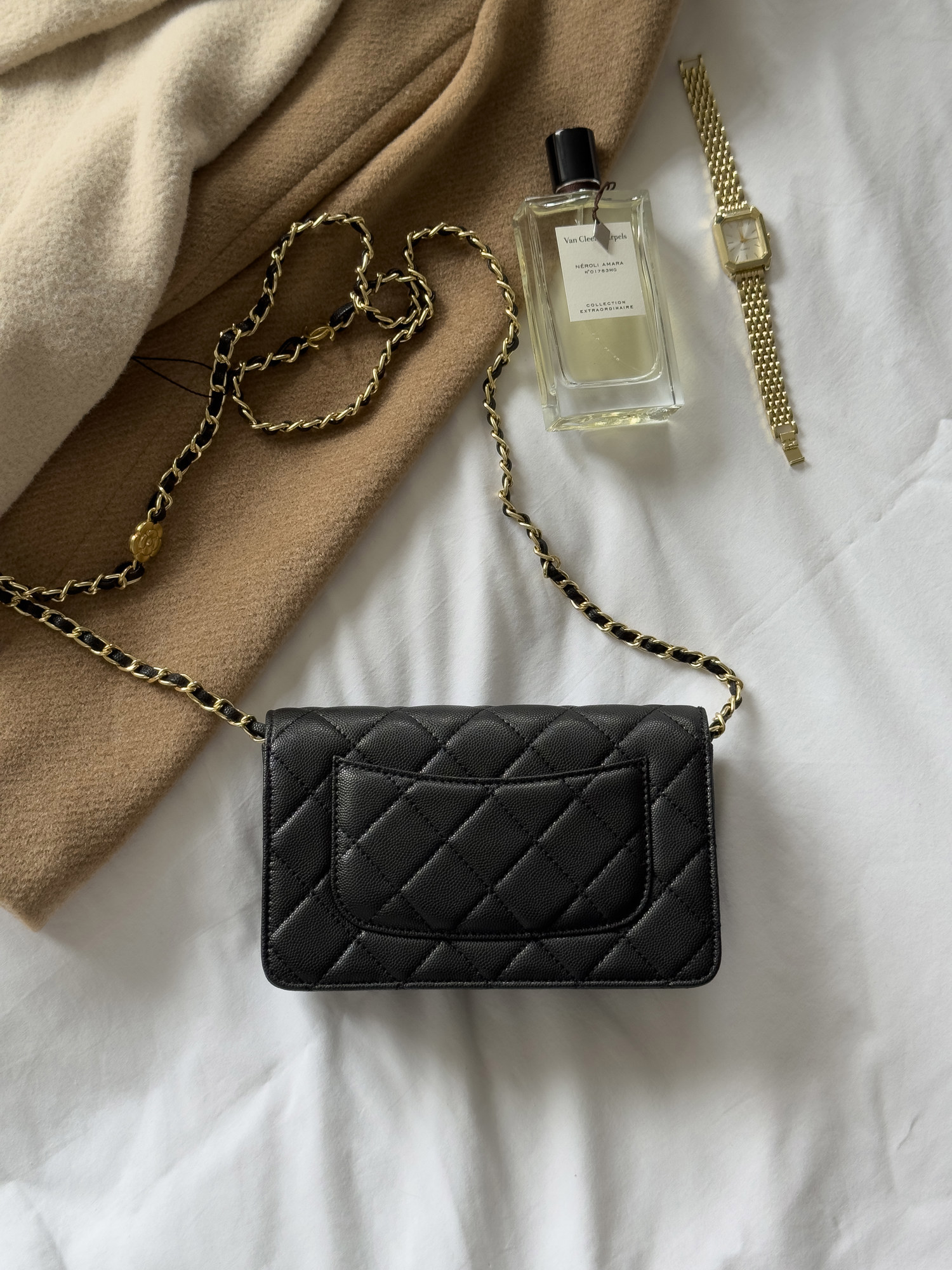 Chanel Shoulder Bag Black/Gold Caviar магнітна коробка - 12