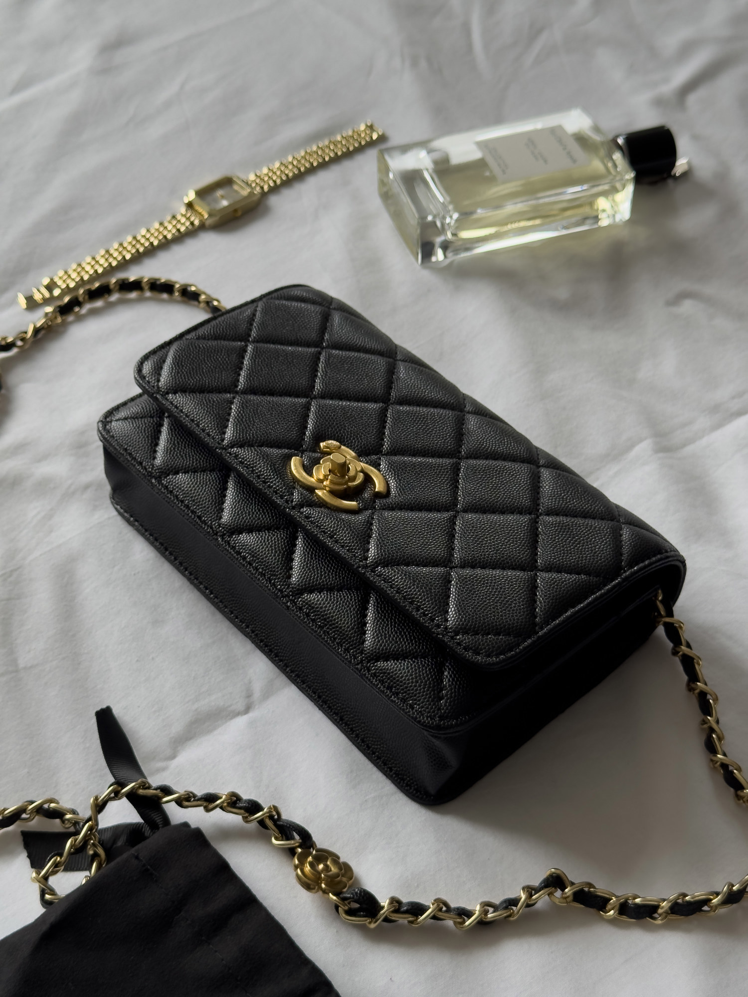 Chanel Shoulder Bag Black/Gold Caviar магнітна коробка - 8