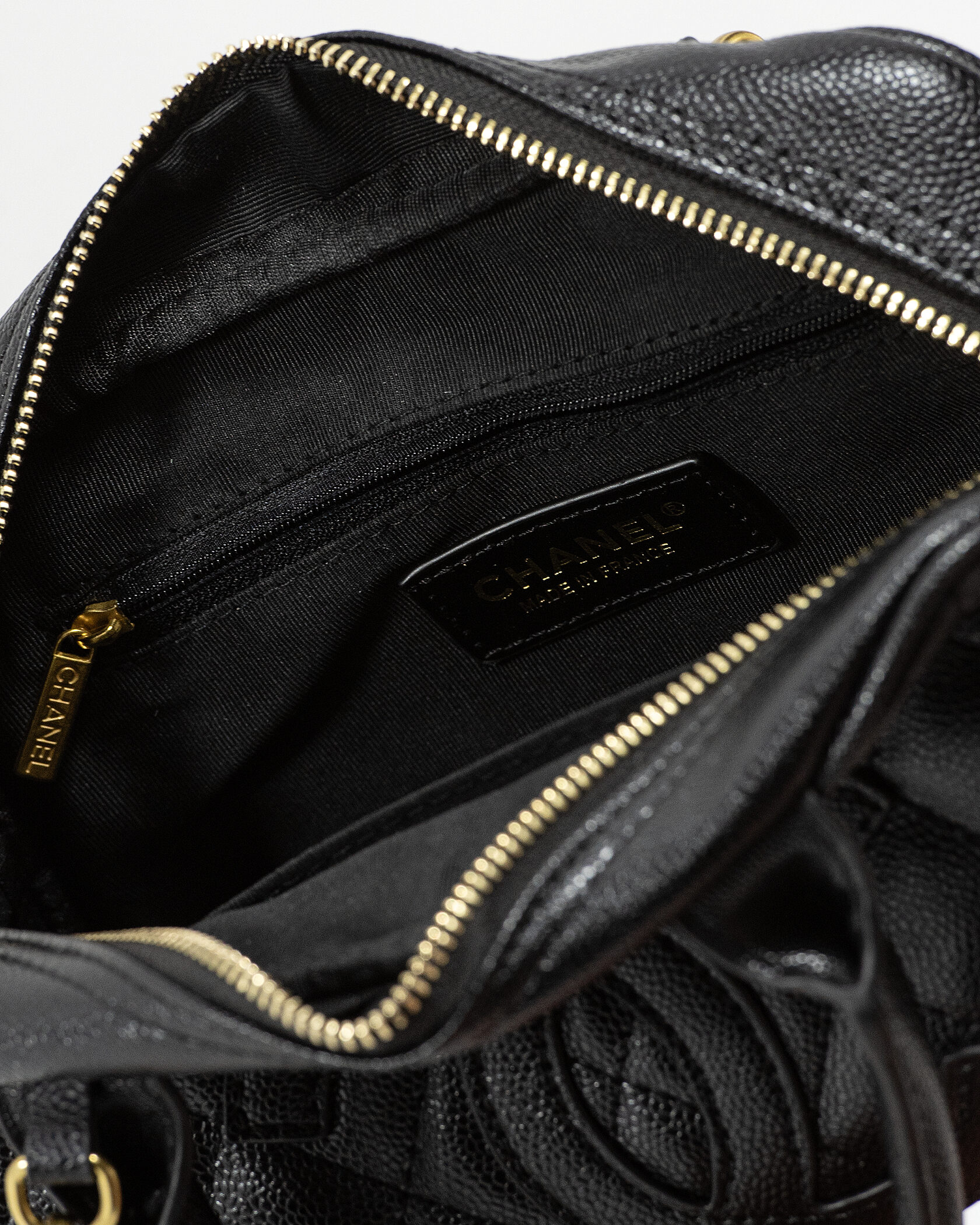 Chanel Small Bowling Bag in Black Caviar Leather - 13