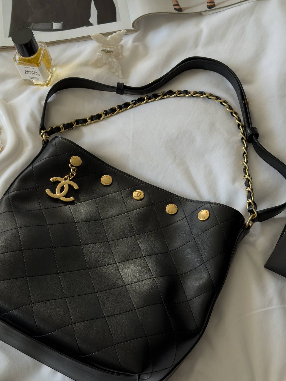 Chanel Small CC Quilted Shopping Bag Milk/Gold - 11