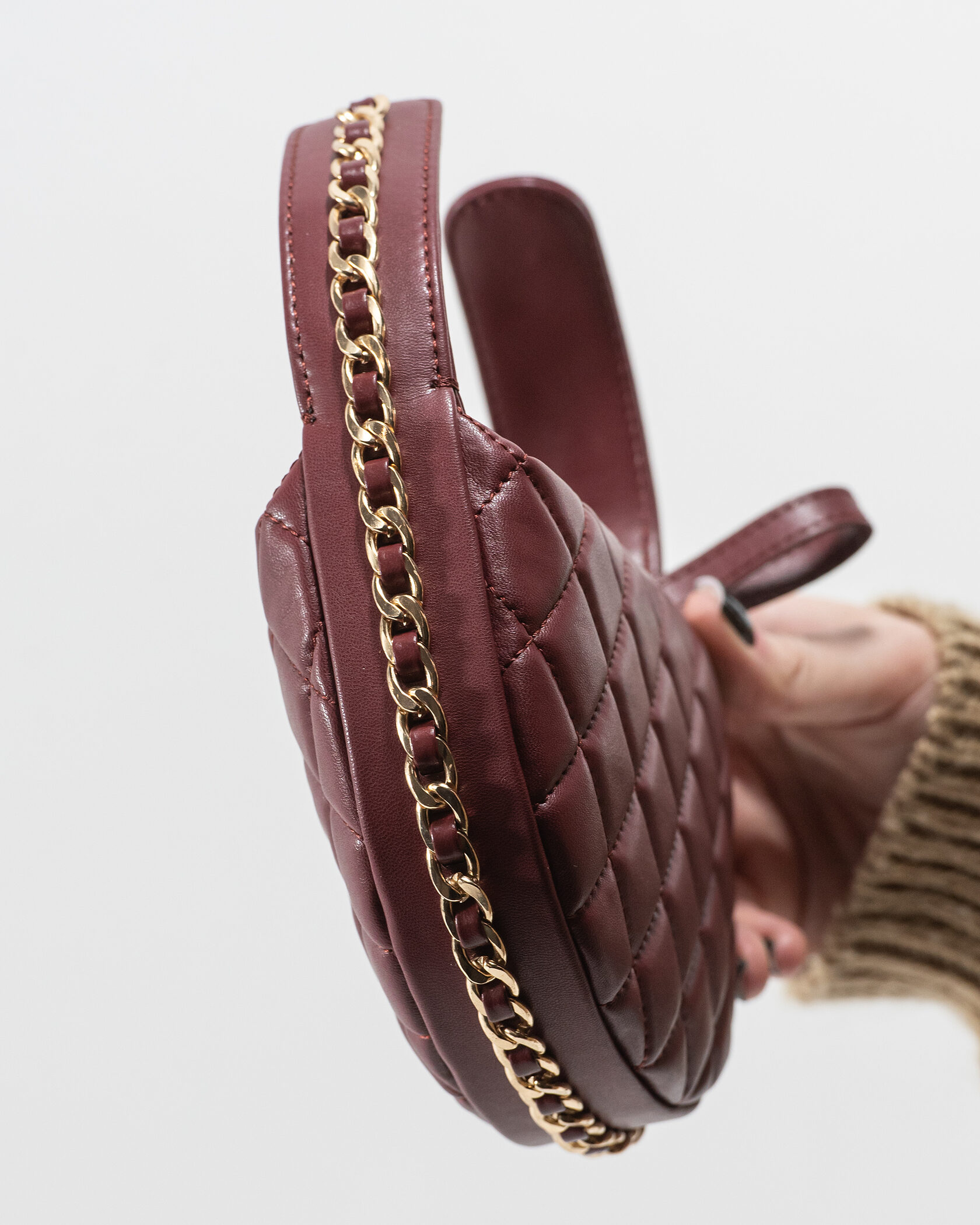 Chanel Small Hobo Bag Burgundy Lambskin with Gold-Tone Metal - 9