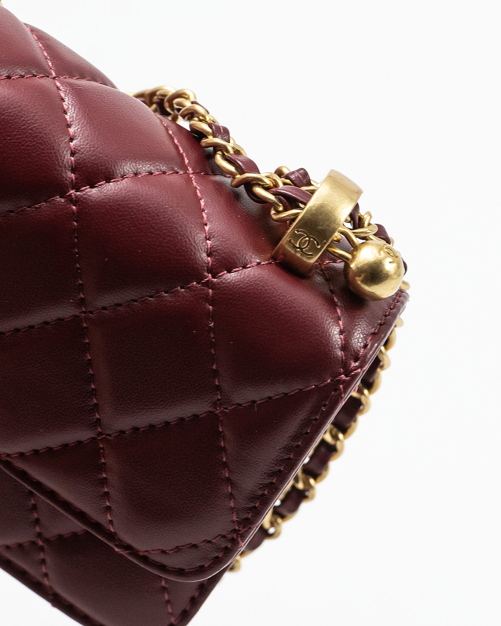 Chanel Small Perfect Fit Bag in Burgundy Lambskin - 10