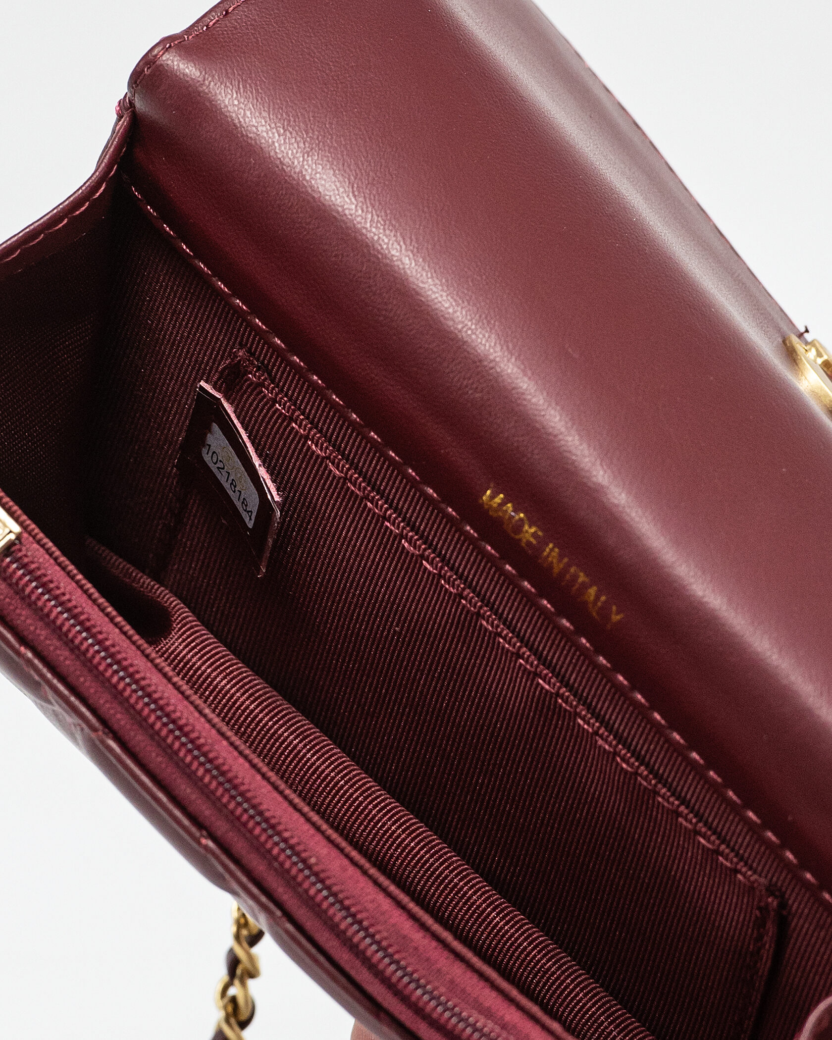 Chanel Small Perfect Fit Bag in Burgundy Lambskin - 14