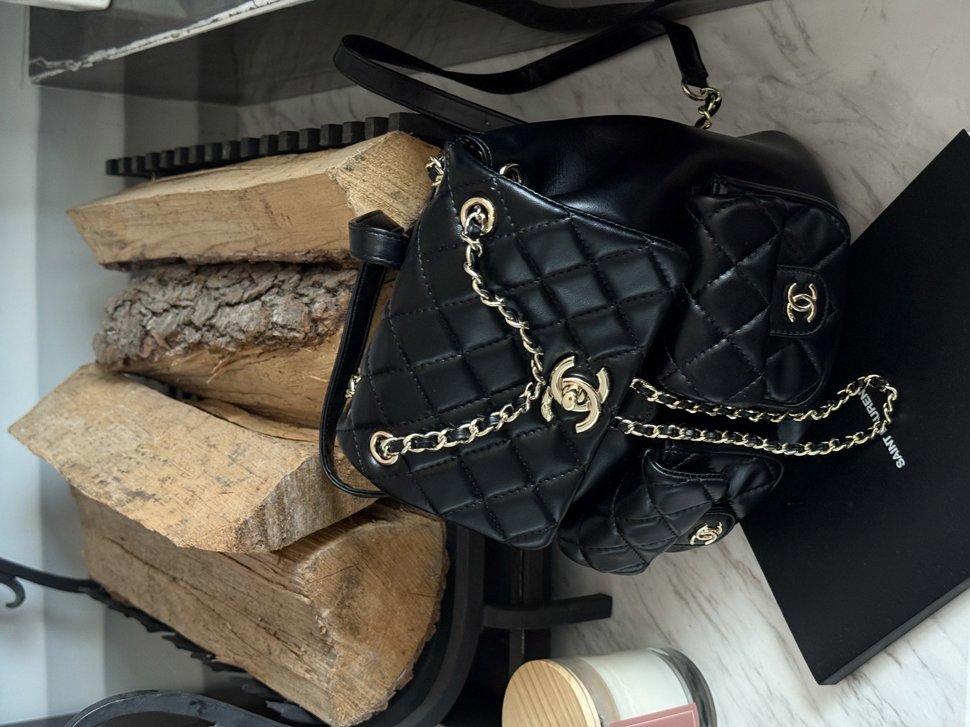 Chanel Two-Pocket Duma Backpack Black Магнітна Коробка - 5