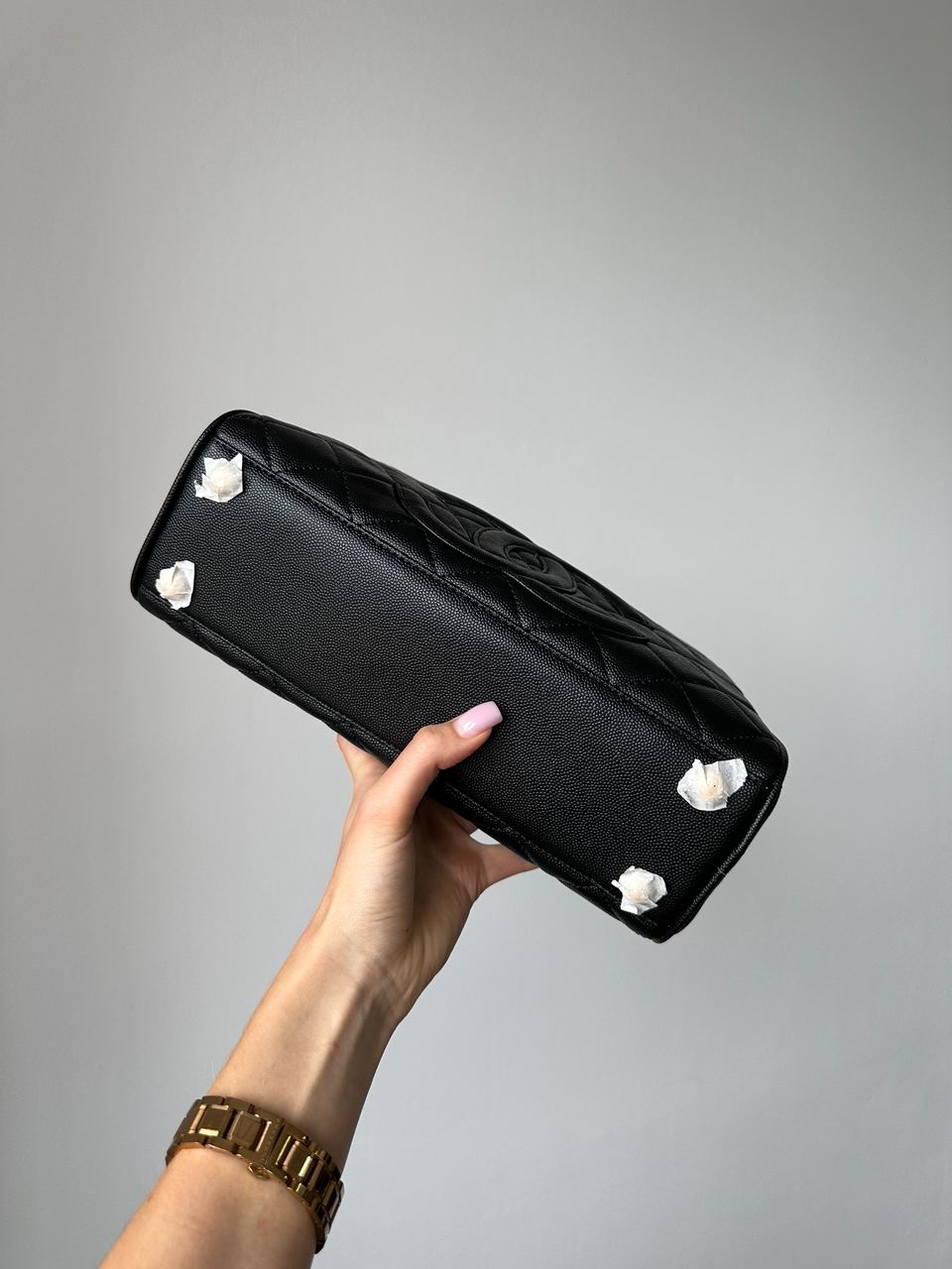 Chanel Vintage CC Quilted Caviar Bowling Bag Black - 10