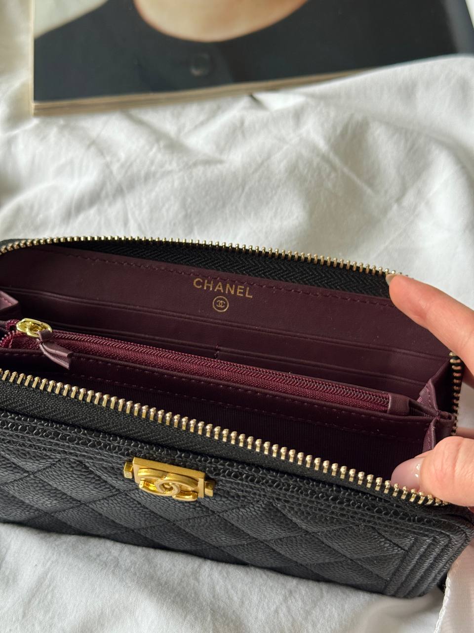 Chanel Wallet Boy Black/Gold - 8
