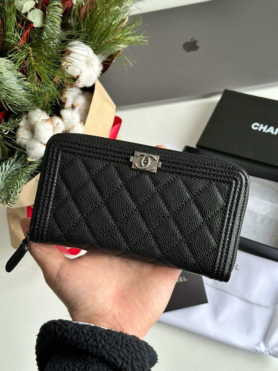 Chanel Wallet Boy Black/Silver - 2