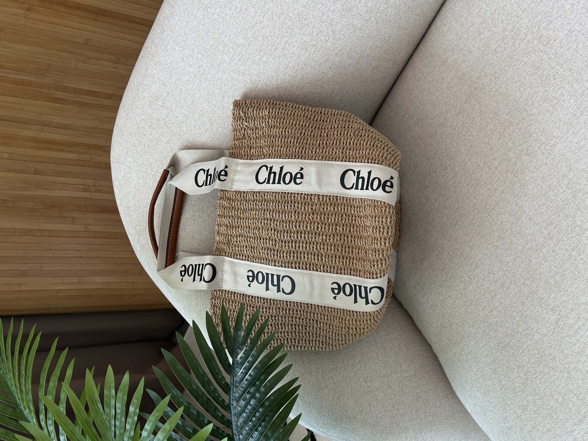 Chloe Large Woody Basket in Natural Fibers - 9