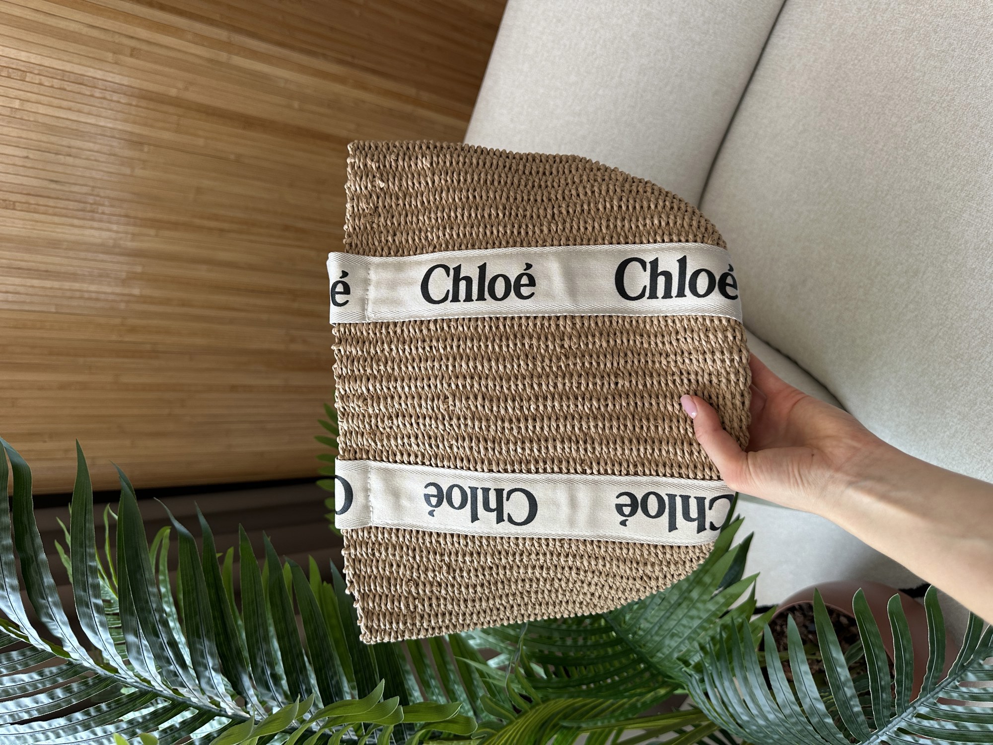 Chloe Large Woody Basket in Natural Fibers - 8