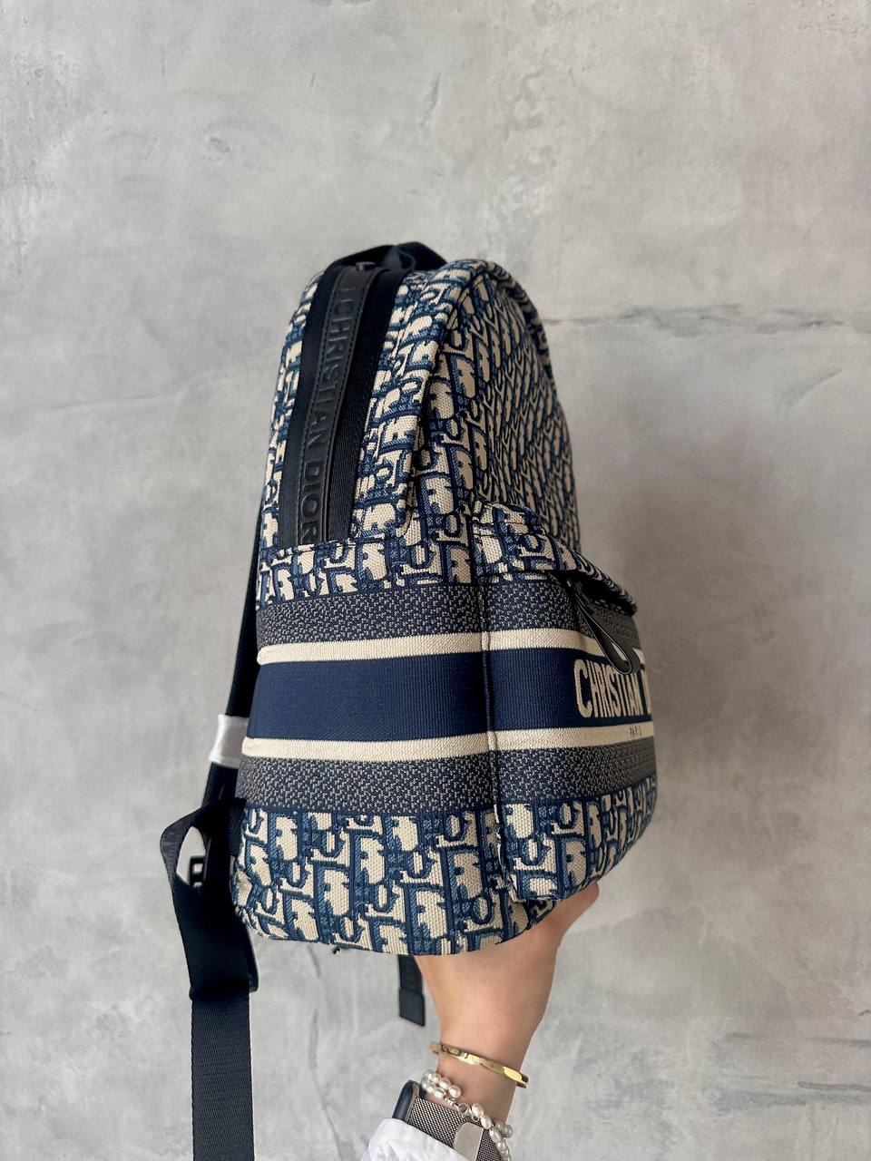 Christian Dio rTravel Backpack in Dior Oblique Jacquard Blue - 7