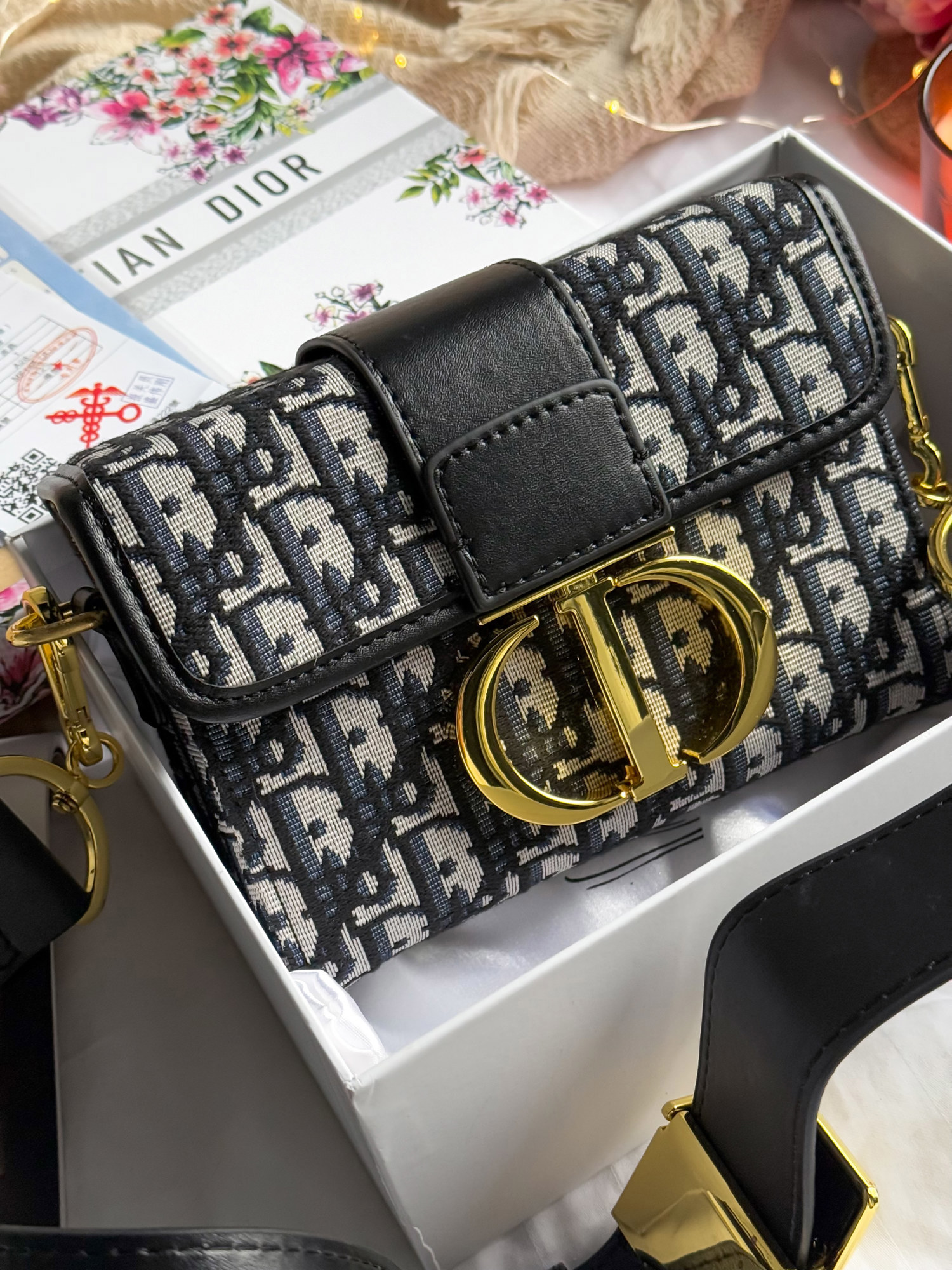 Christian Dior 30 Montaigne Bag Black/Beige [оригінальна коробка - 6