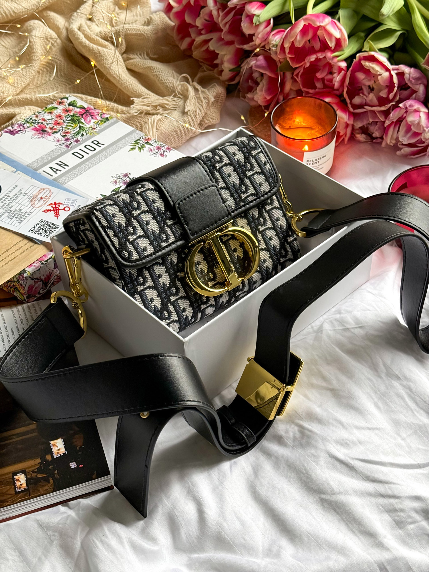Christian Dior 30 Montaigne Bag Black/Beige [оригінальна коробка - 5