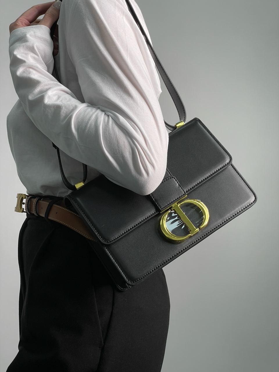 Christian Dior 30 Montaigne Bag Black Box Calfskin - 7